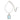 Vintage 18kt White Gold Aquamarine and Diamond Pendant Necklace