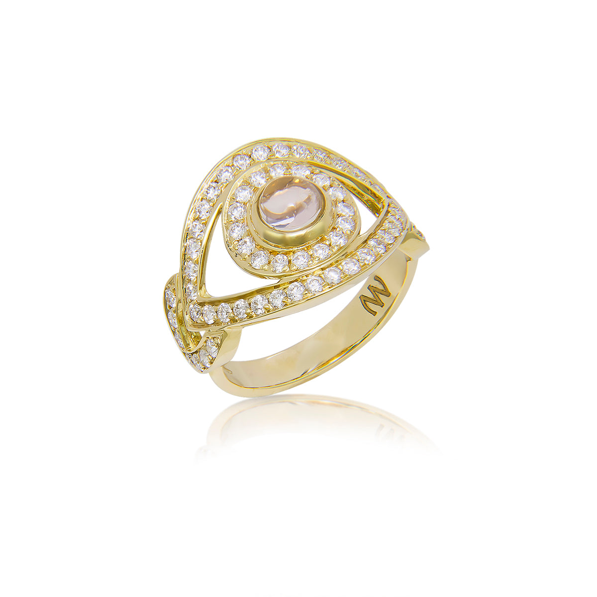 Anello Big Eye con Diamanti Bianchi