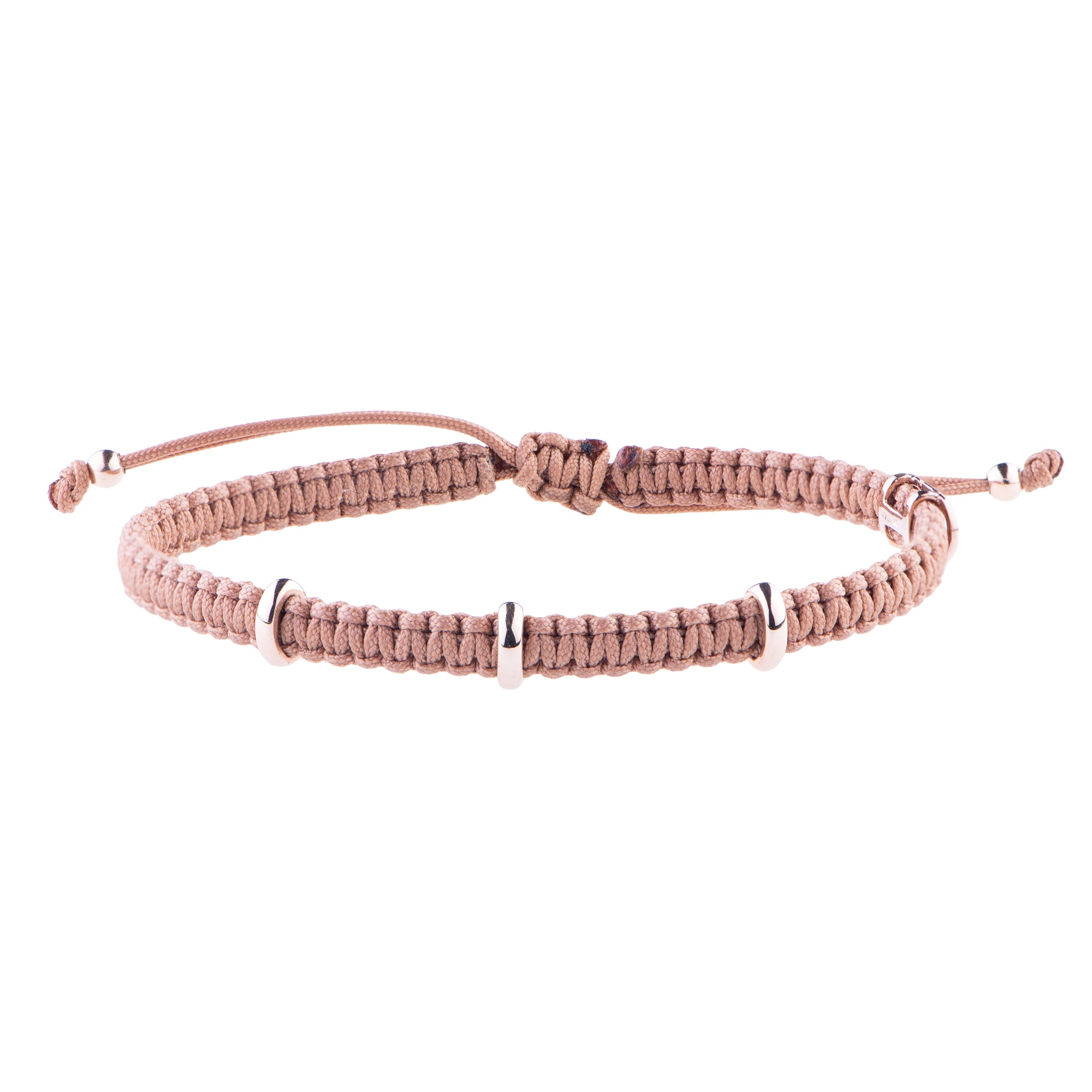 Concordia Brown Bracelet Three Gold Charms