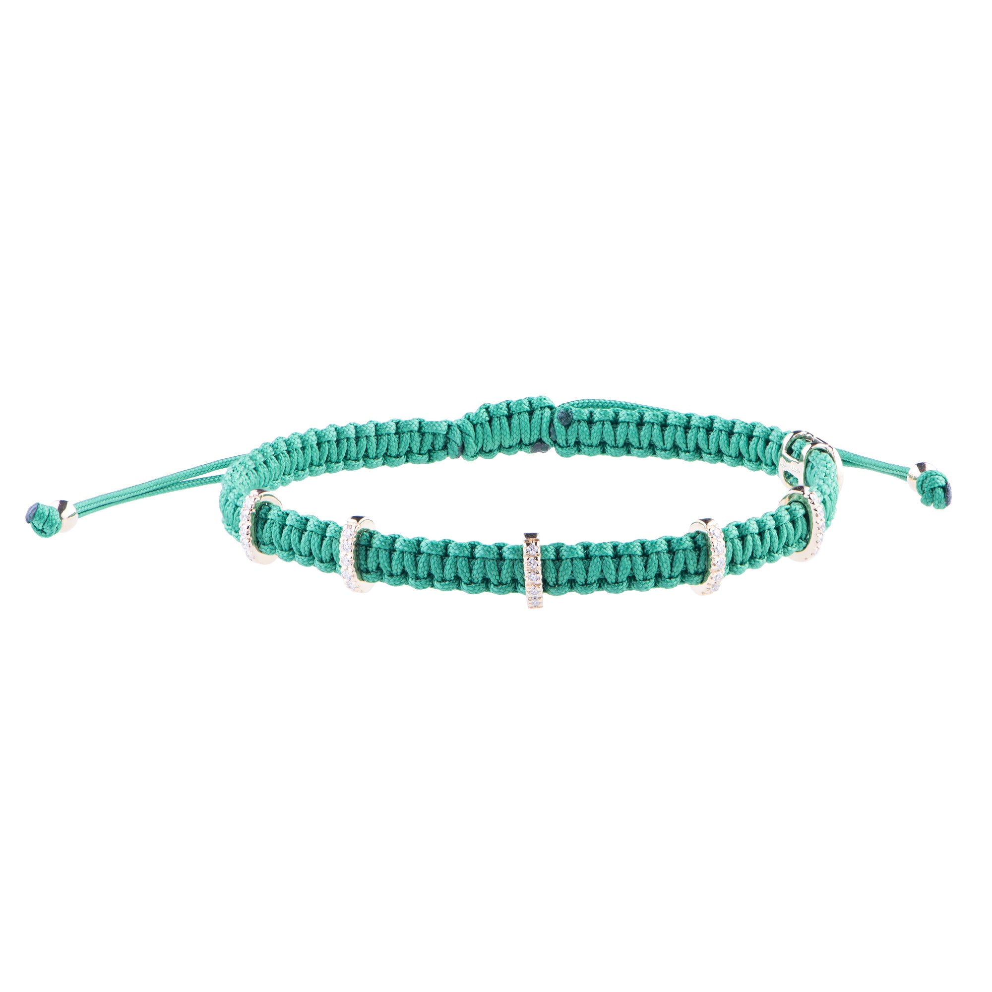 Concordia Green Bracelet Five Charms with Diamonds