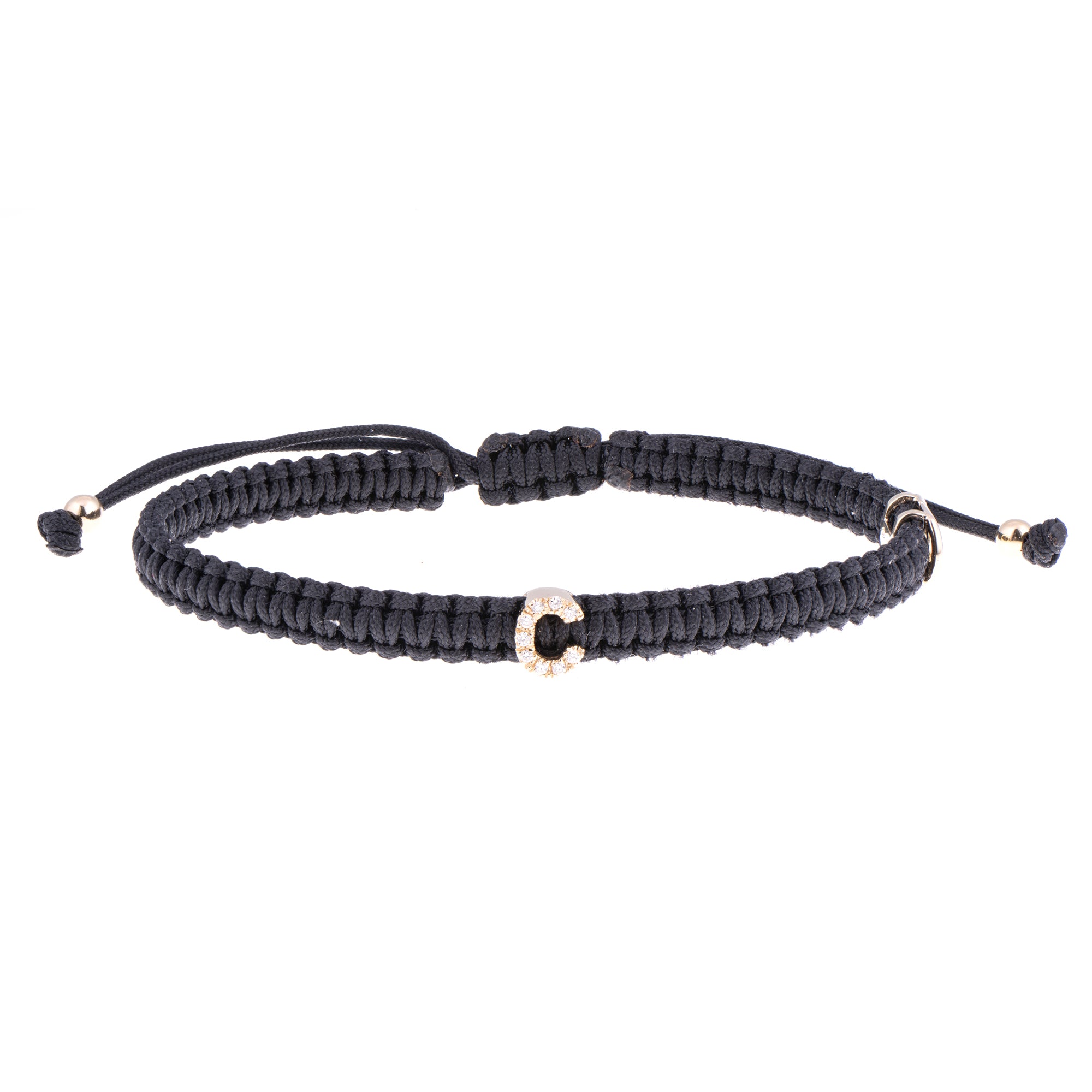 Concordia Black Bracelet with Letter C