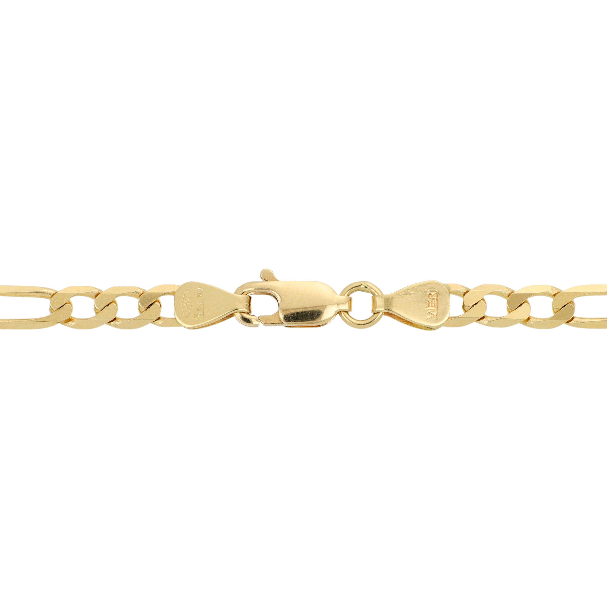 Closure Yellow Gold Figaro Link Necklace