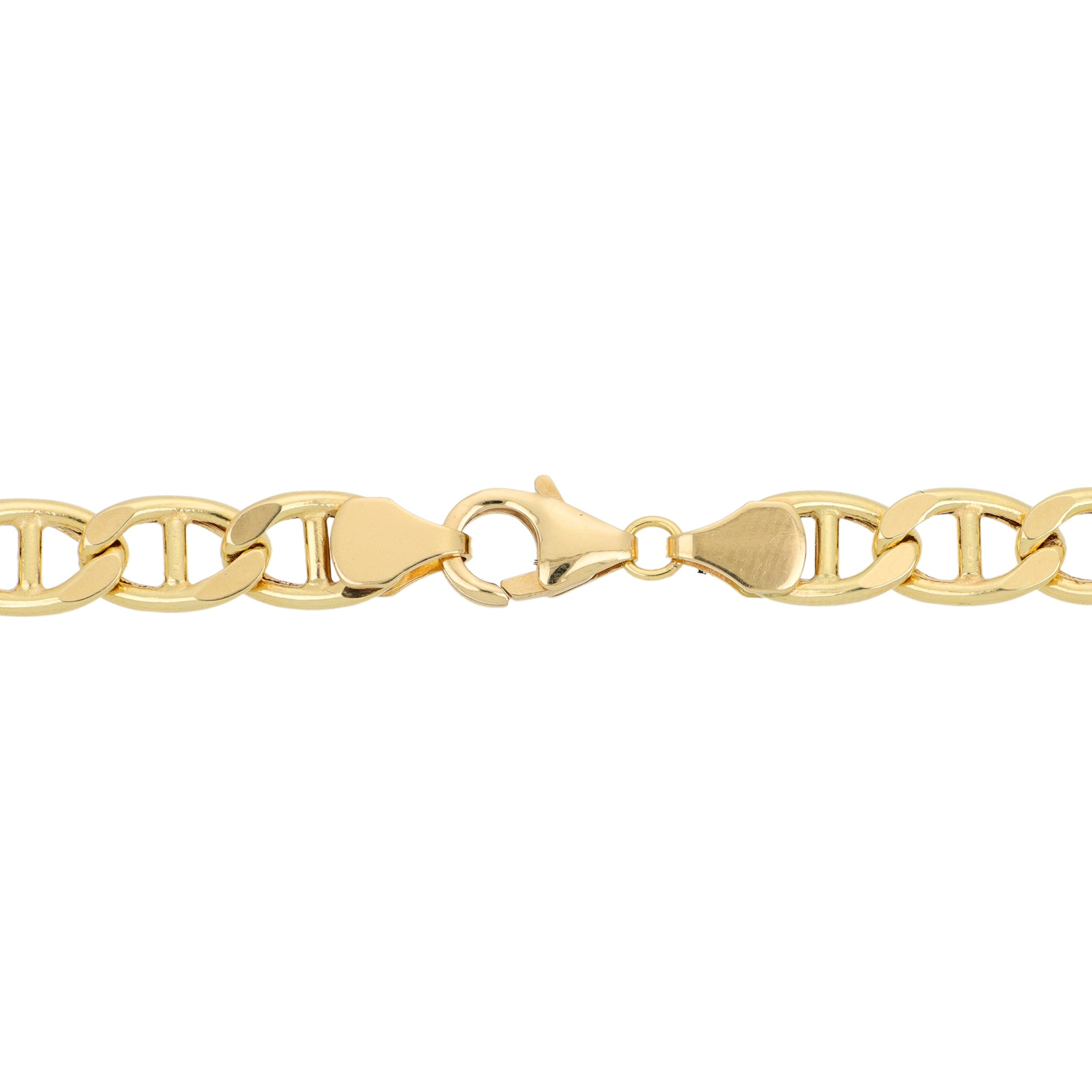 Closure Yellow Gold Marine Flat Link Necklace