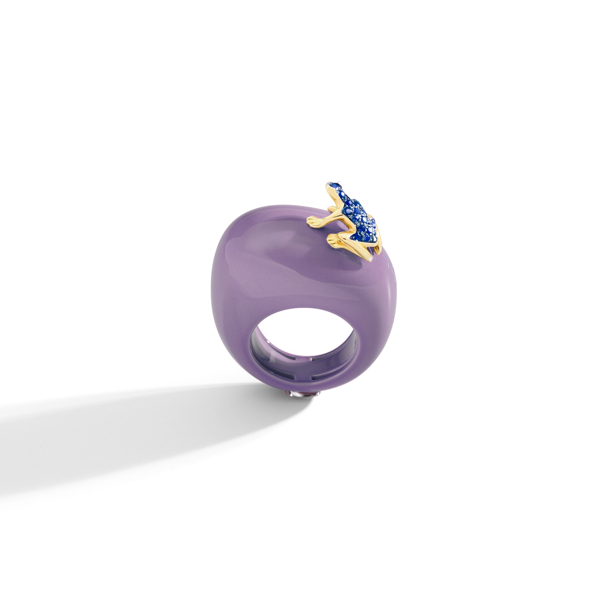 Purple Happy Frog Ring Sapphires - COI Exclusive
