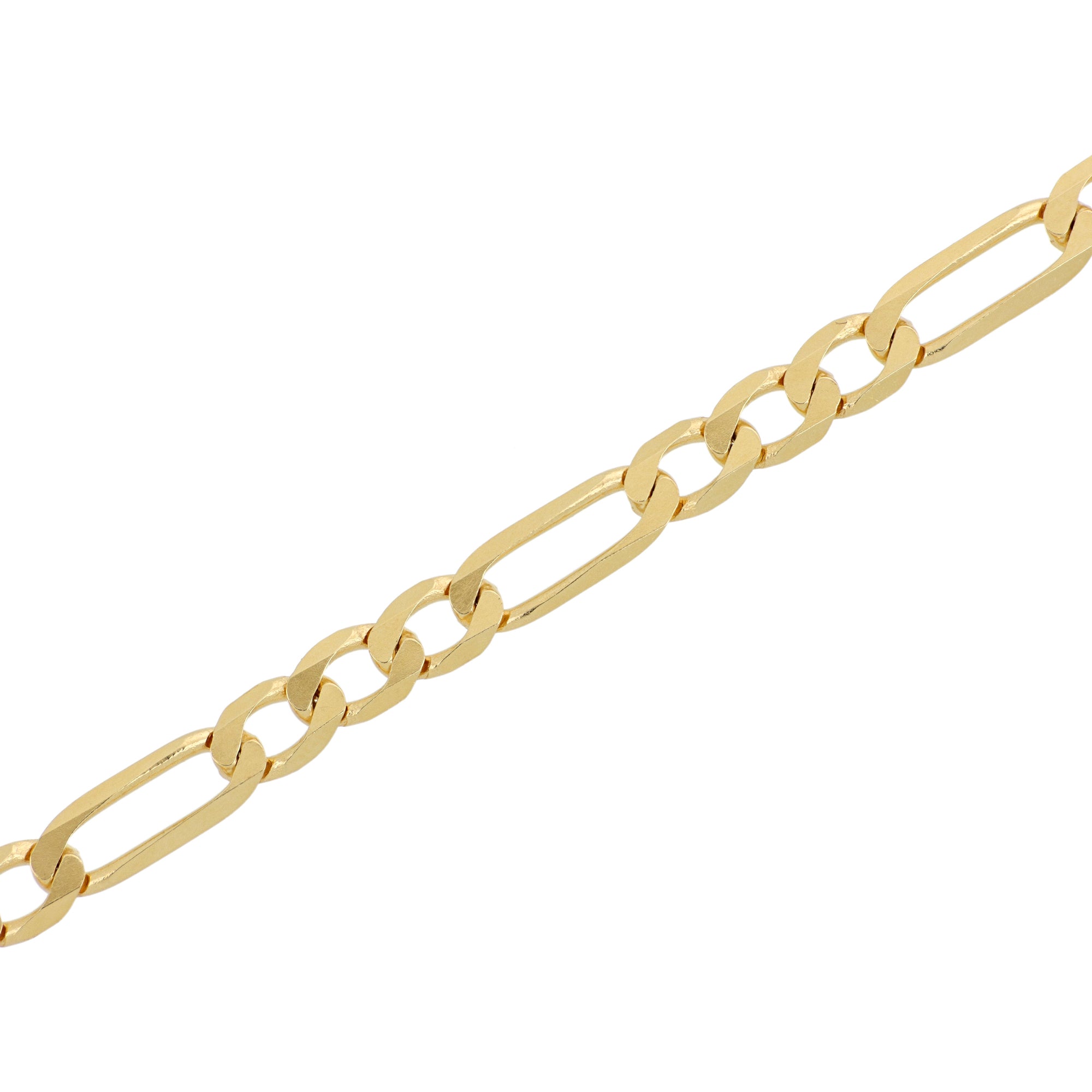 Detail Yellow Gold Figaro Link Necklace