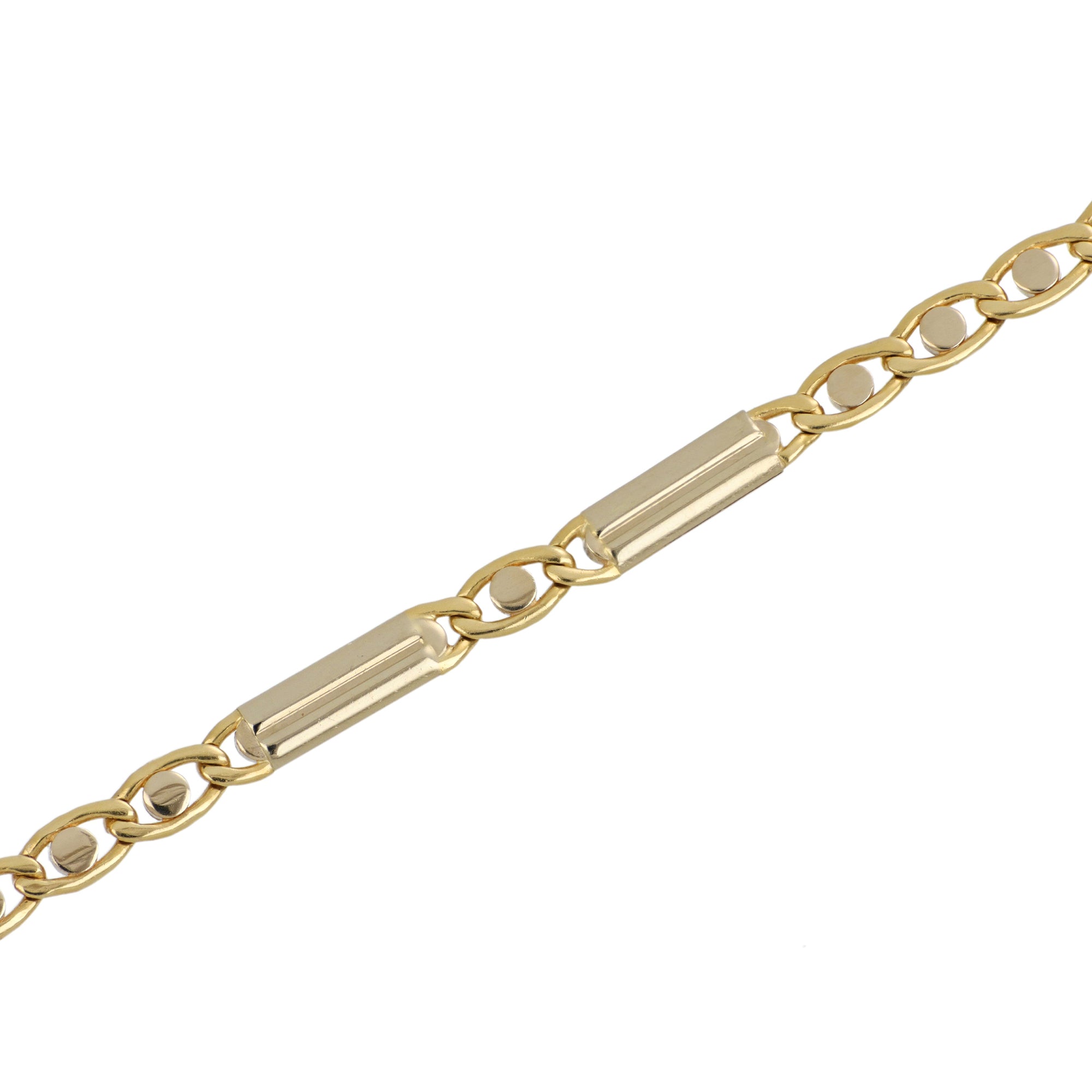 Detail Yellow and White Gold Fantasy Link Bracelet