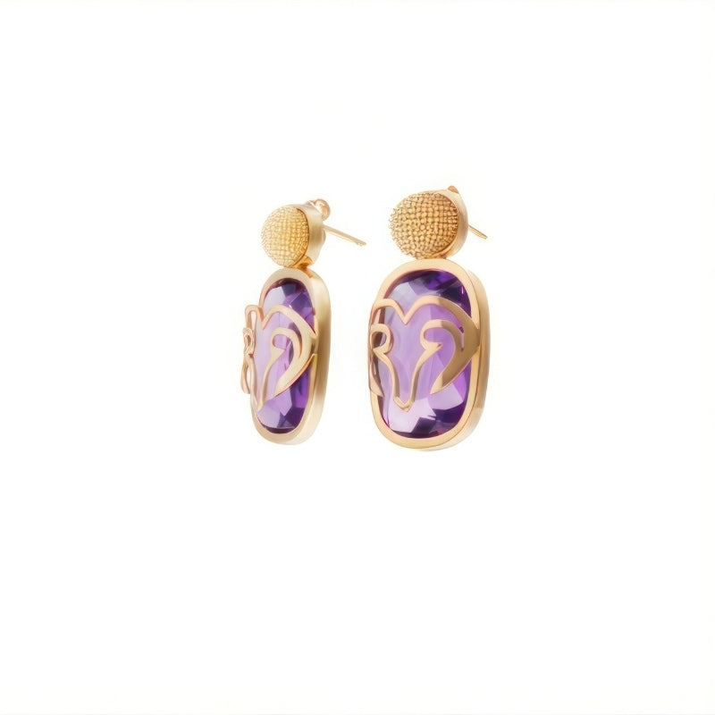 the maje earrings with amethyst