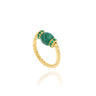 Le Carrousel Torchon Ring Malachite and Emeralds