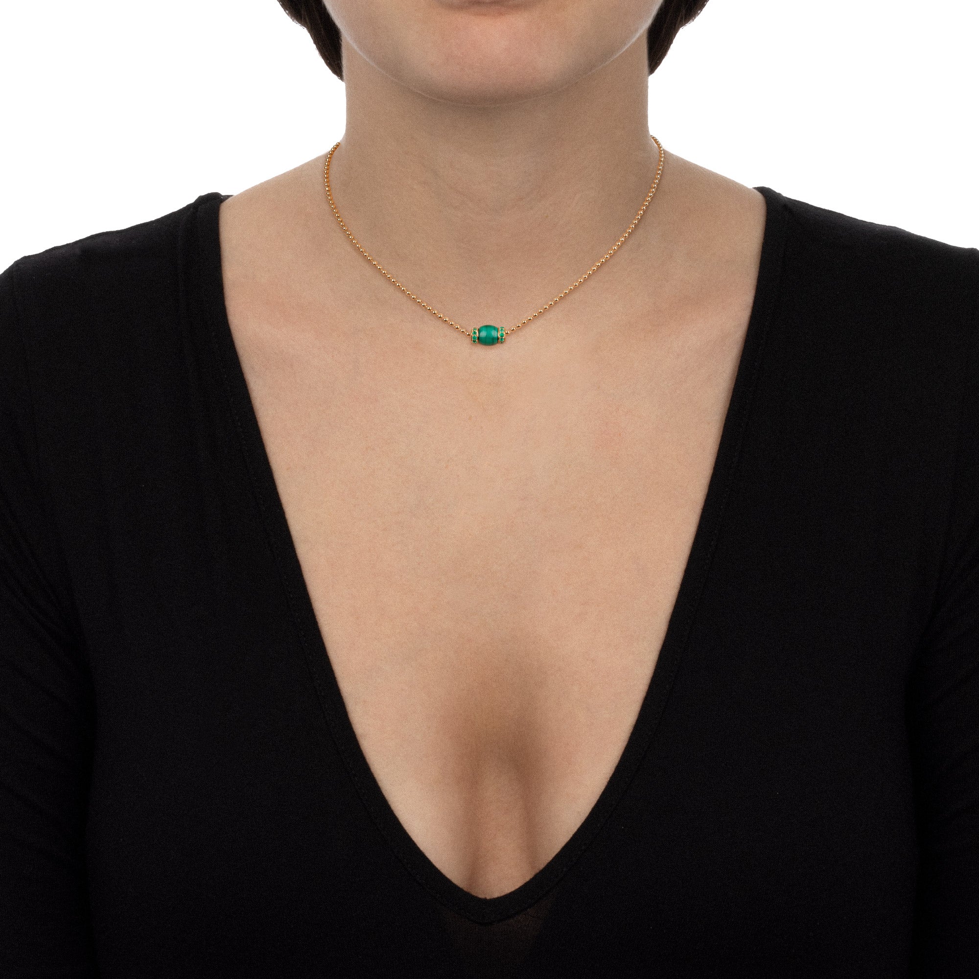 Worn - Le Carrousel Necklace Malachite and Emeralds