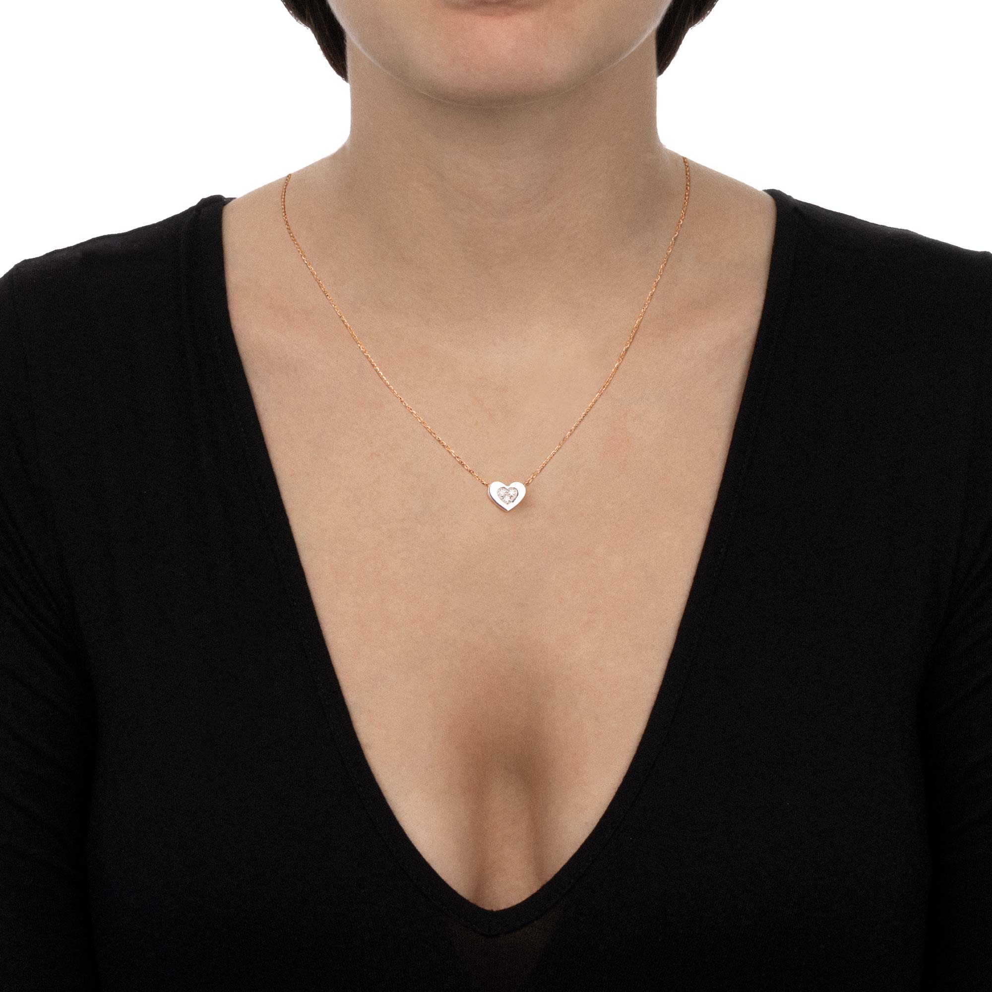 Worn - Secret Necklace With Heart of Diamonds