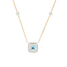 Detail Bonbon Necklace Square With Blue Topaz, Smoky Quartz And Diamonds