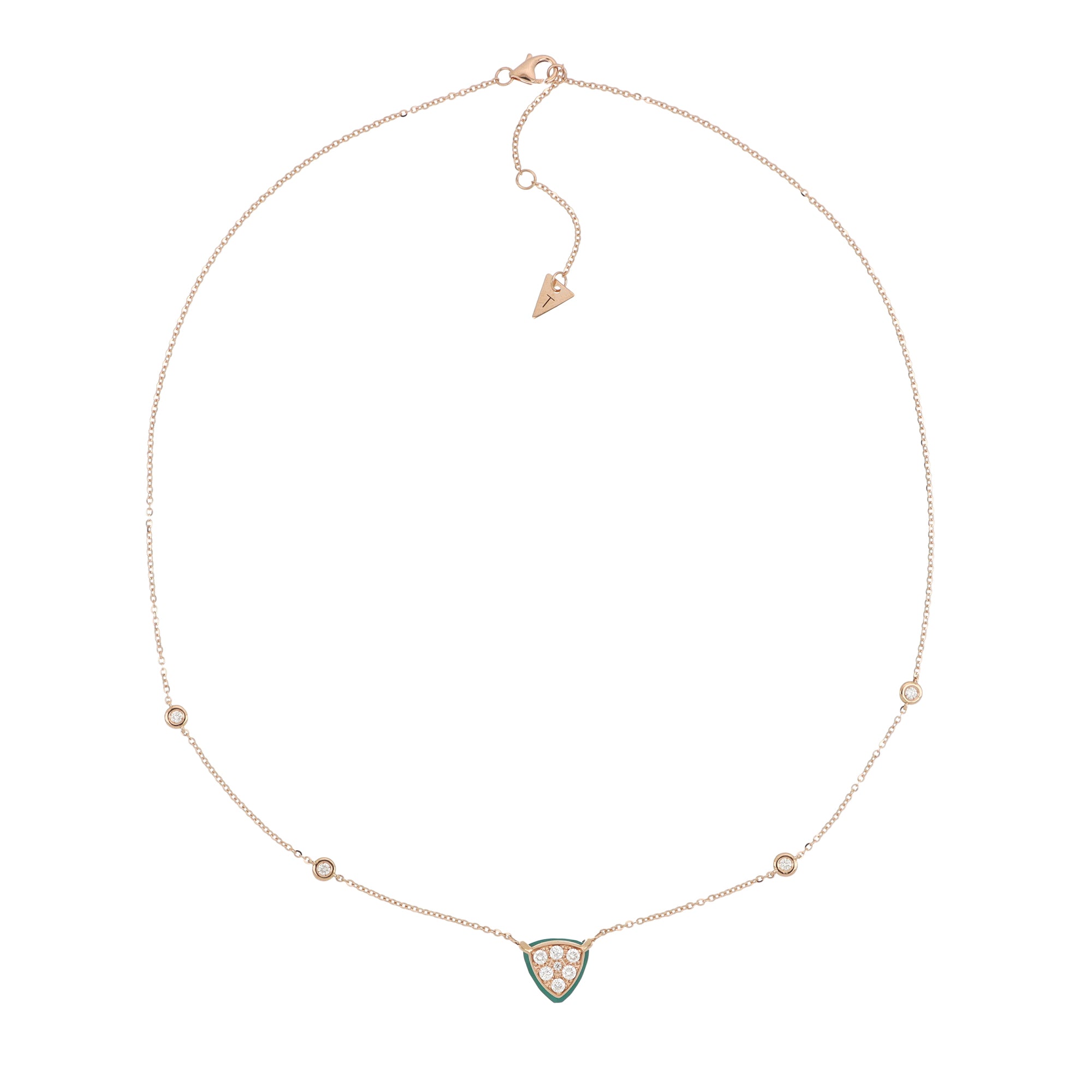 Bonbon Necklace Triangle Green Onyx And Diamonds