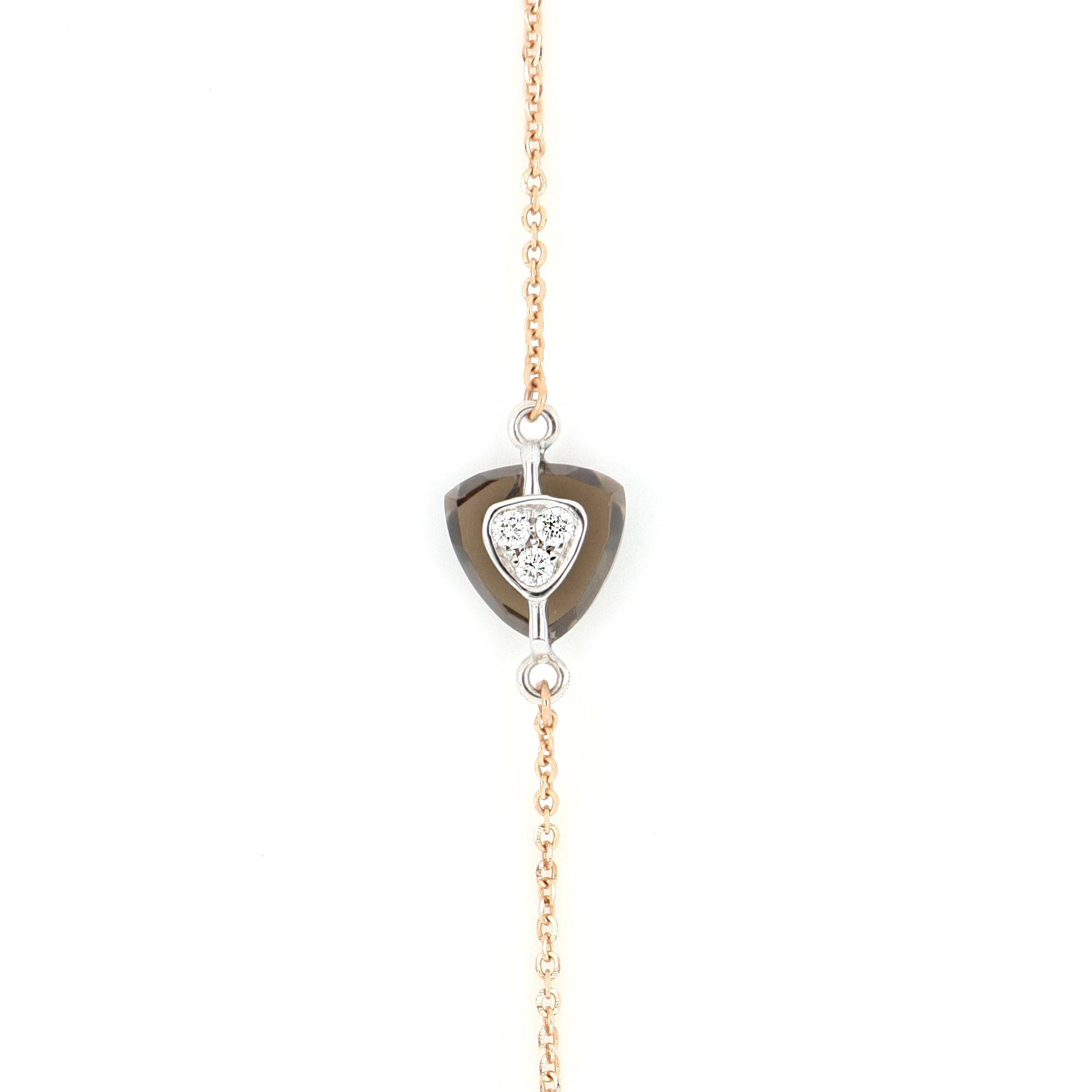 Triangle Detail - Bonbon 110 cm Necklace with Natural Stones and Diamonds