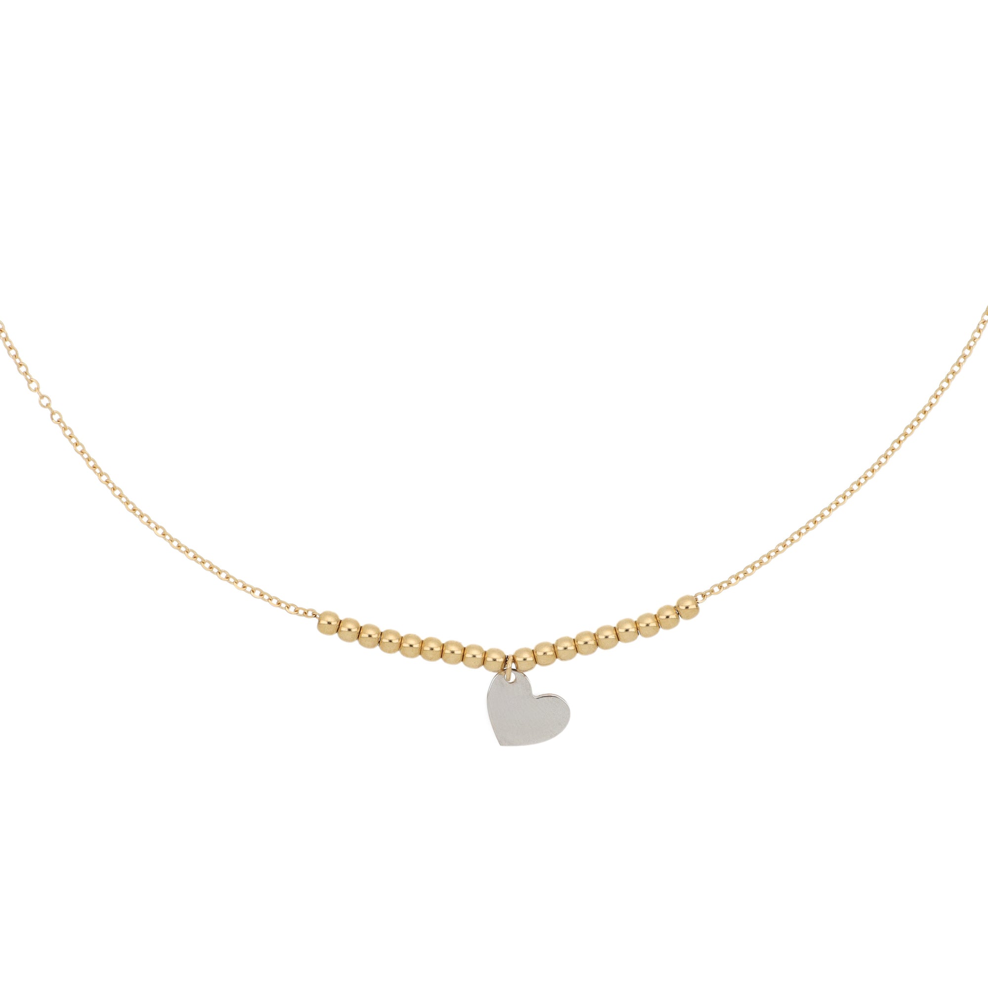 White Gold Heart Necklace Detail
