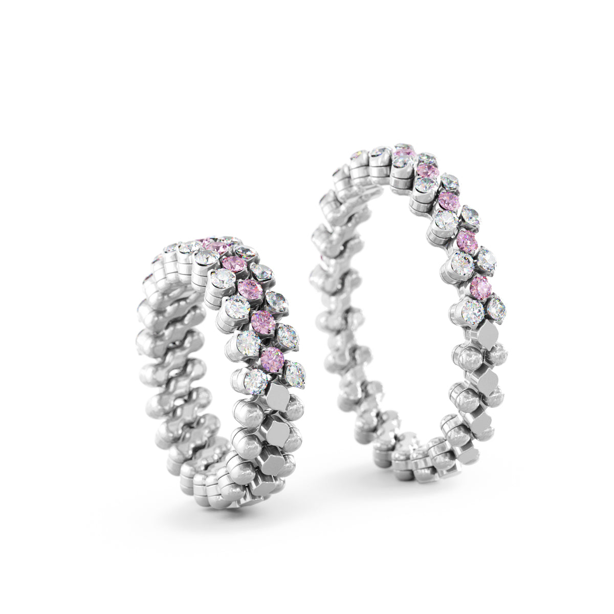 Multi-size Ring with Pink Sapphires Open-Two_Sizes