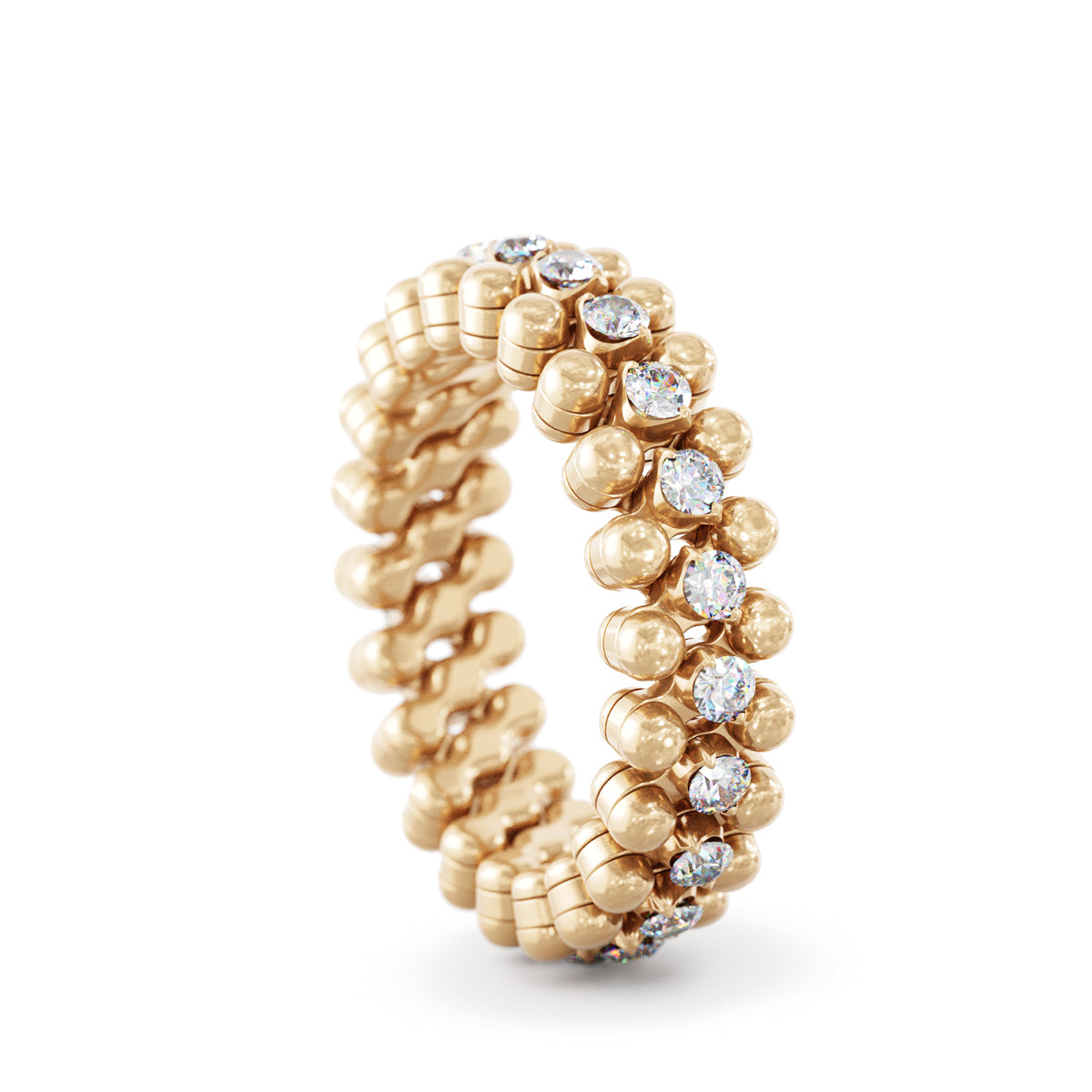 Multi-size Ring Rose Gold and Diamonds
