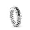 Multi-size Ring with White and Black Diamonds