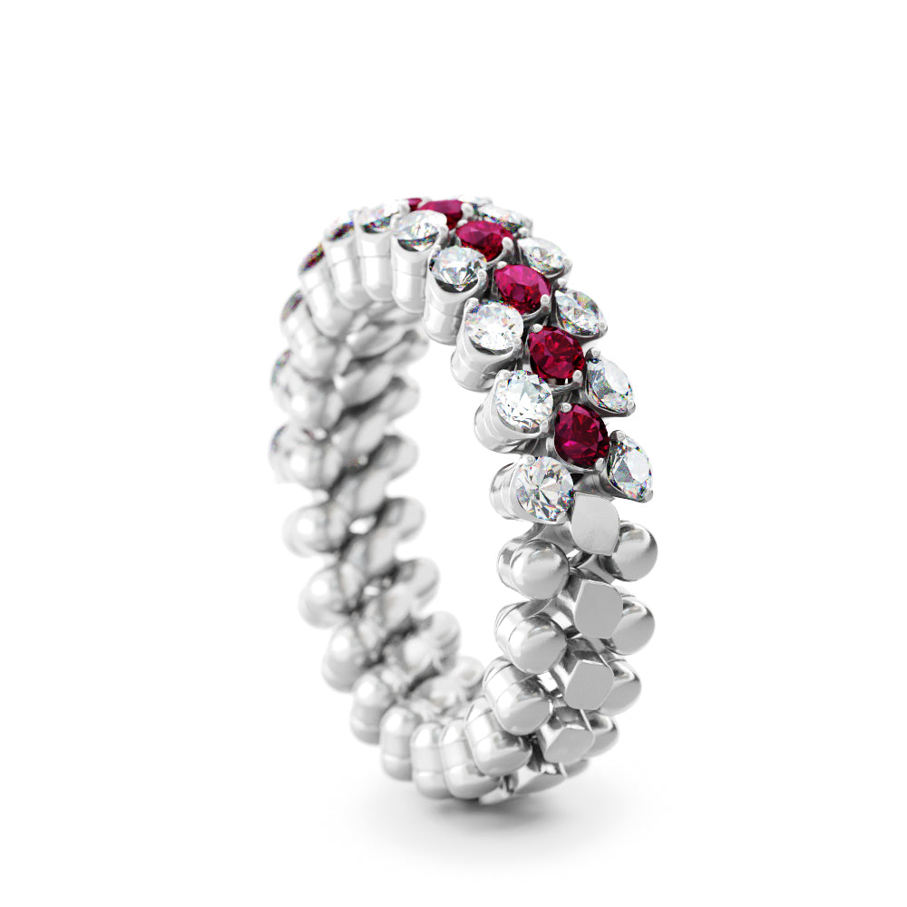 Multi-size Ring with Rubies