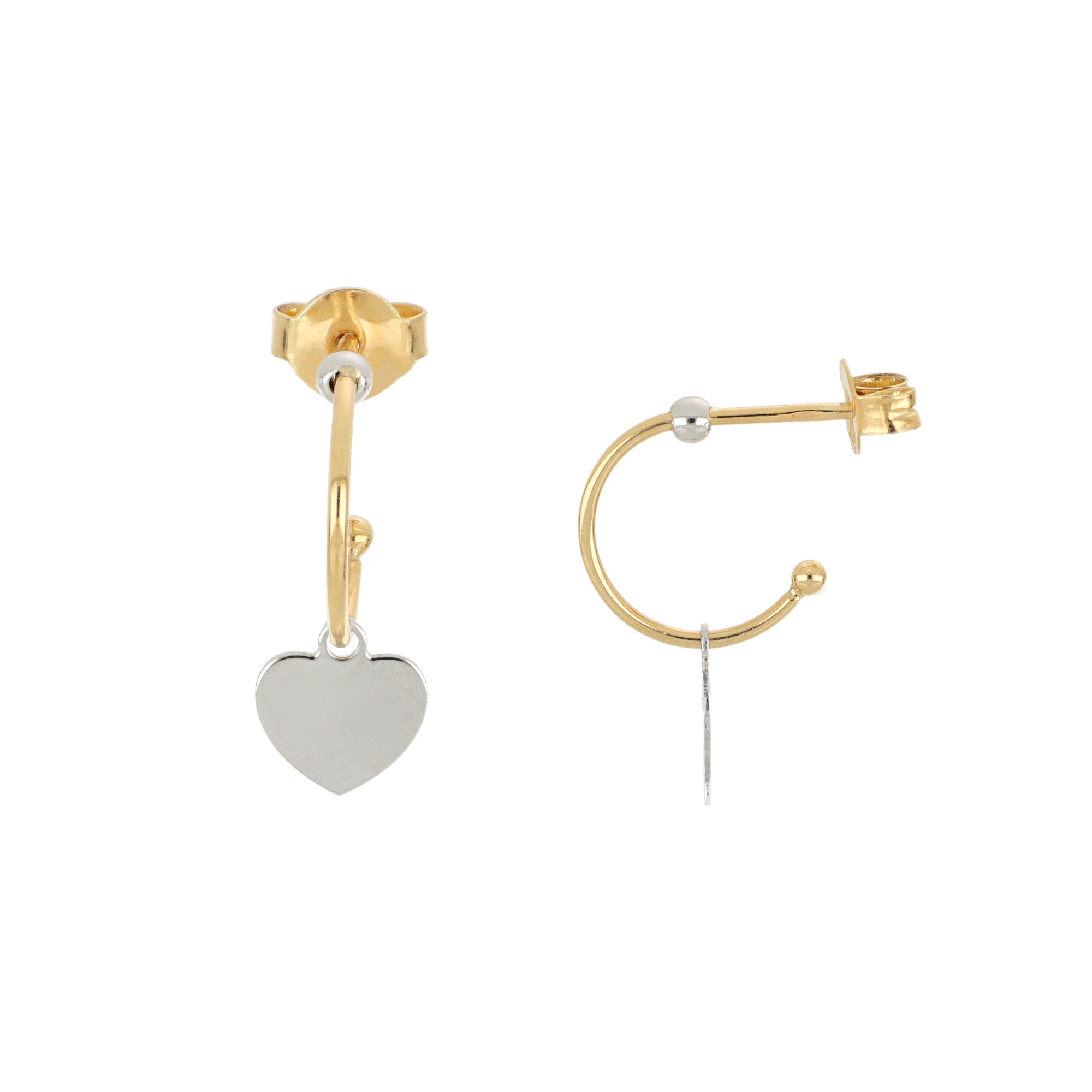 White Gold Heart Earrings