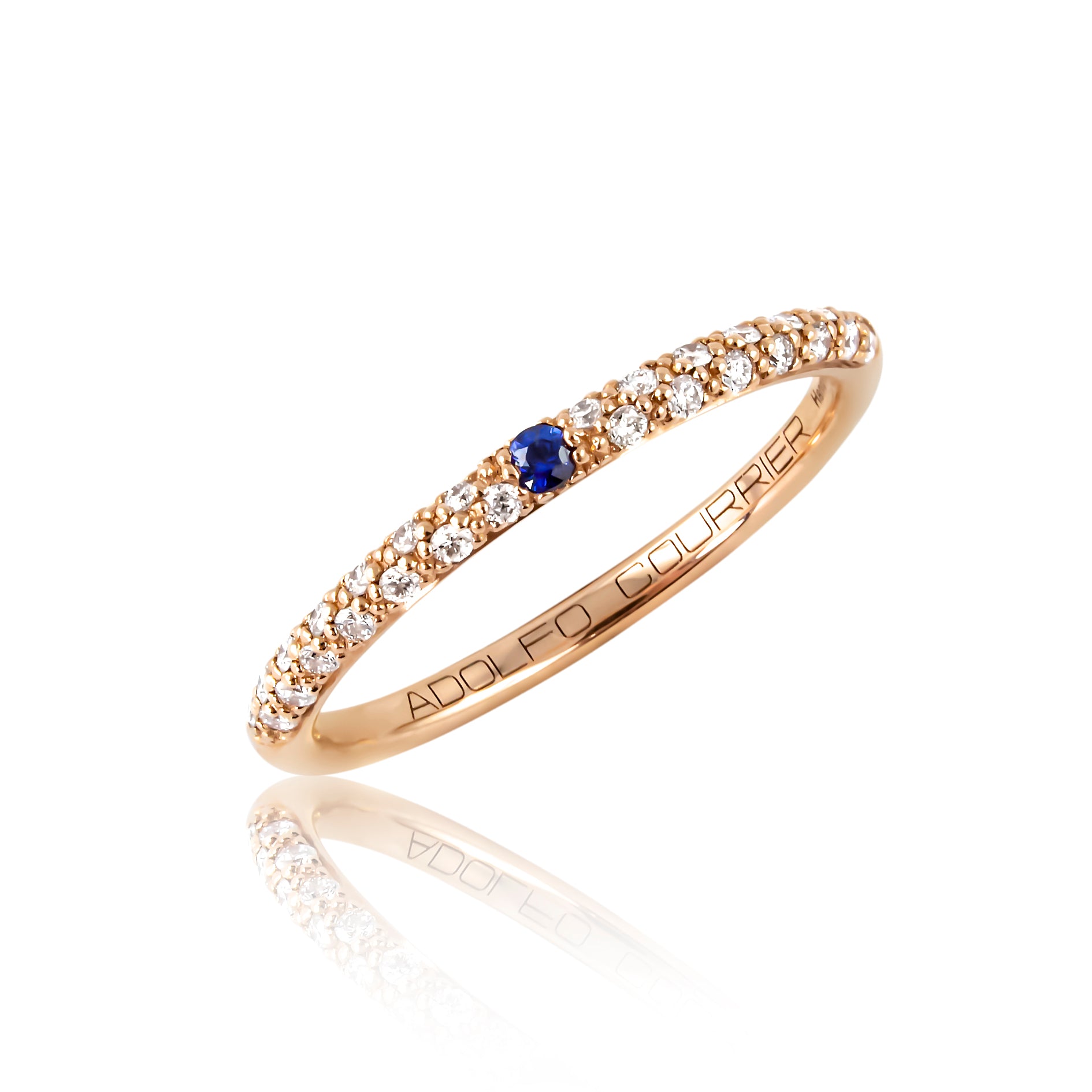 Anello Pop Mini Diamanti e Zaffiro Blu