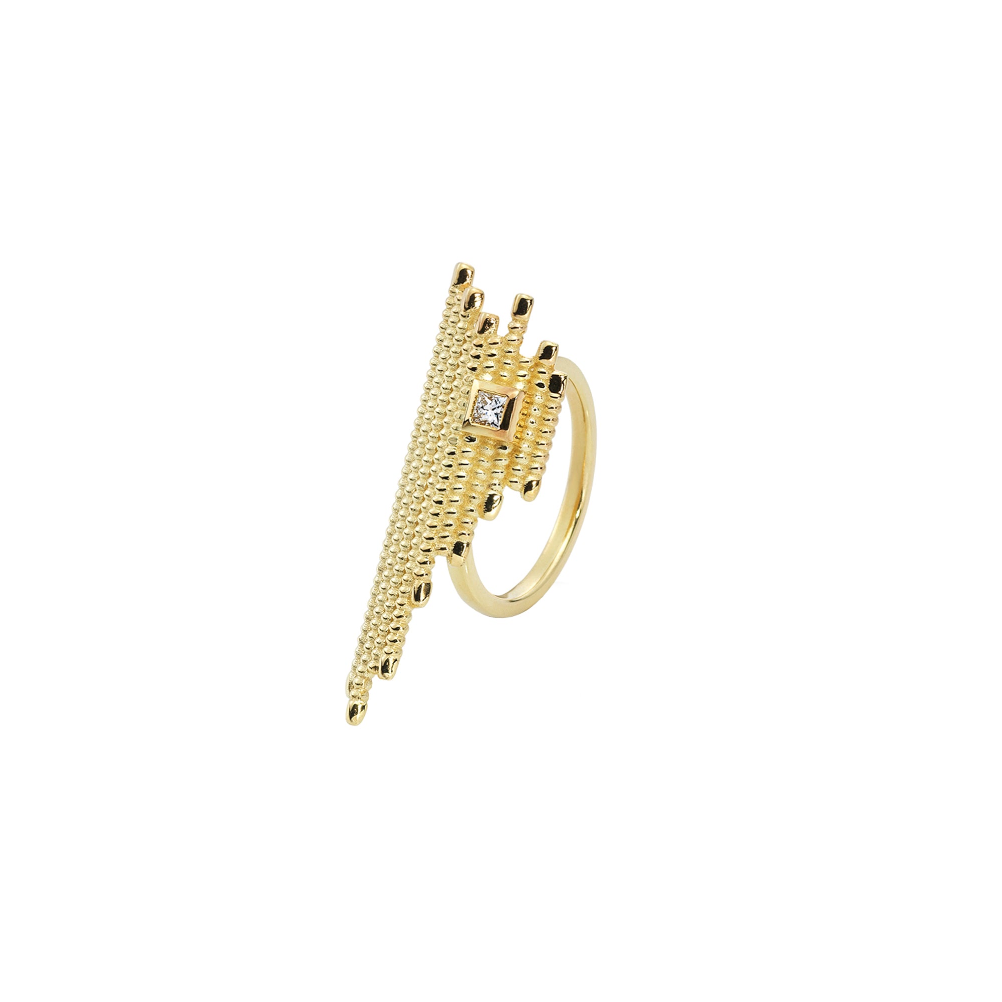 The Tide Ring with Diamond in yellow gold 