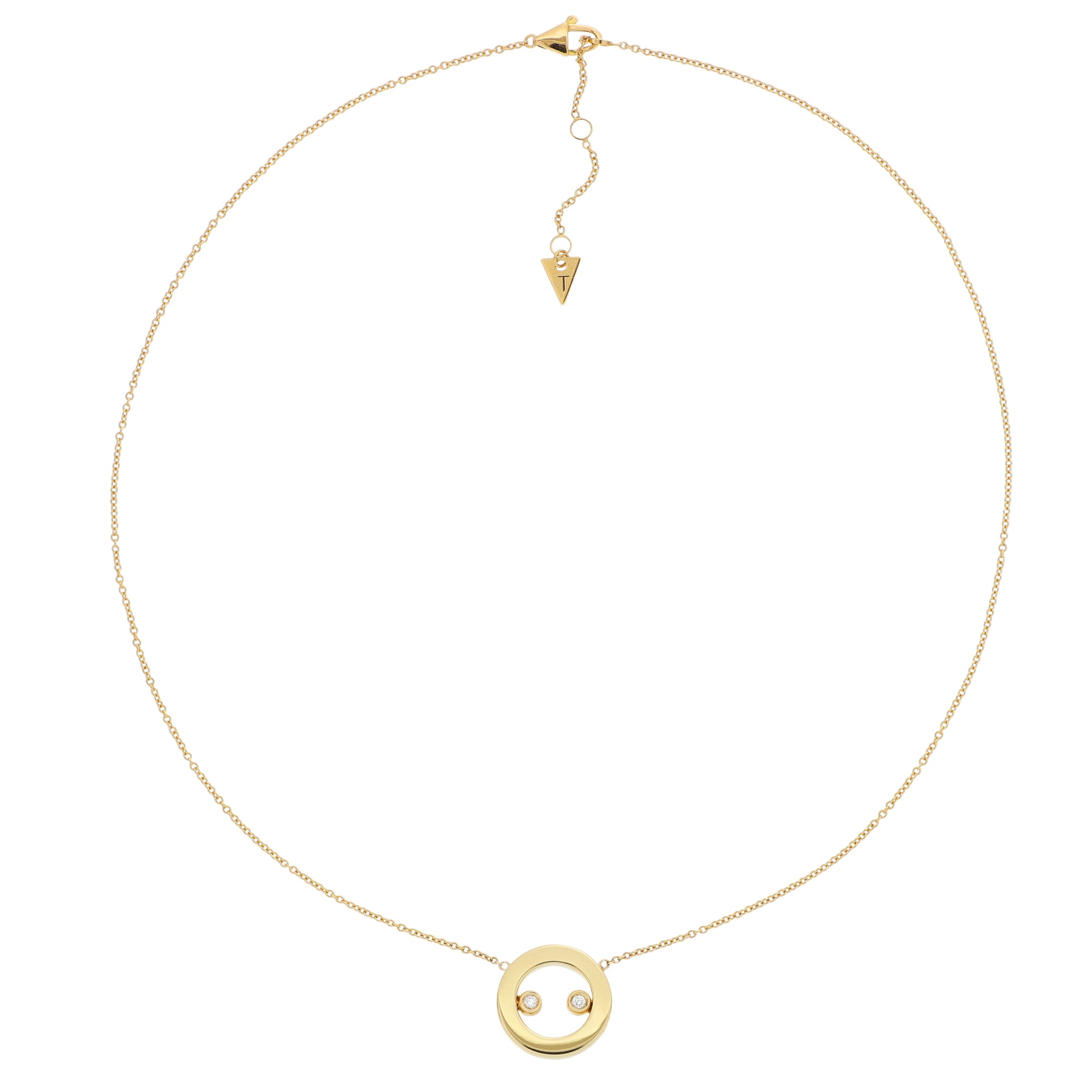 Essenza Necklace Polished Gold And Diamonds