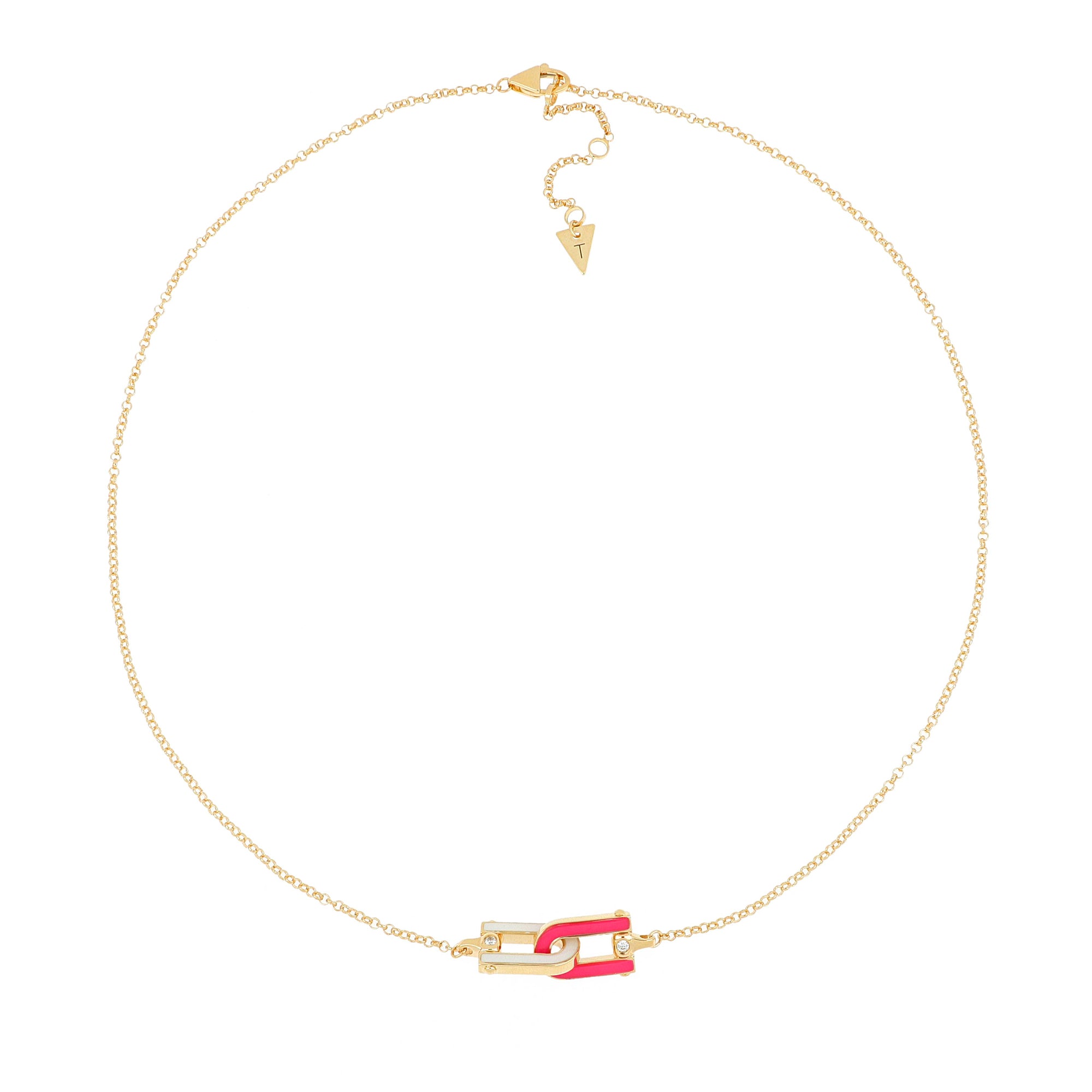 Legami Necklace Pink/White Enamel