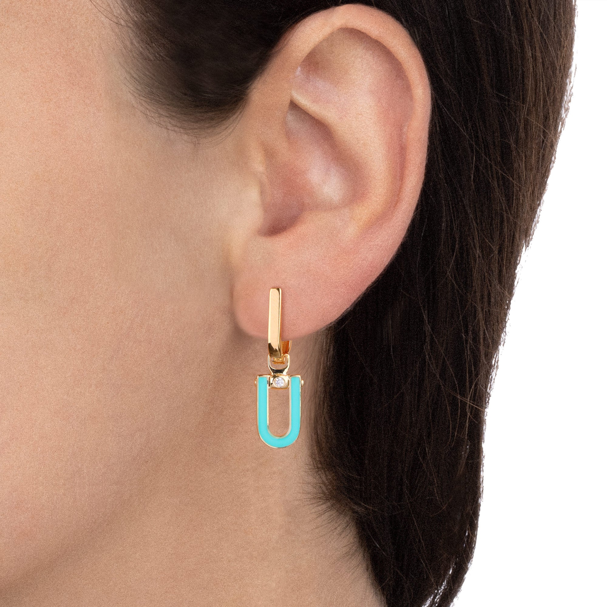 Worn Legami Earrings Aquamarine Enamel