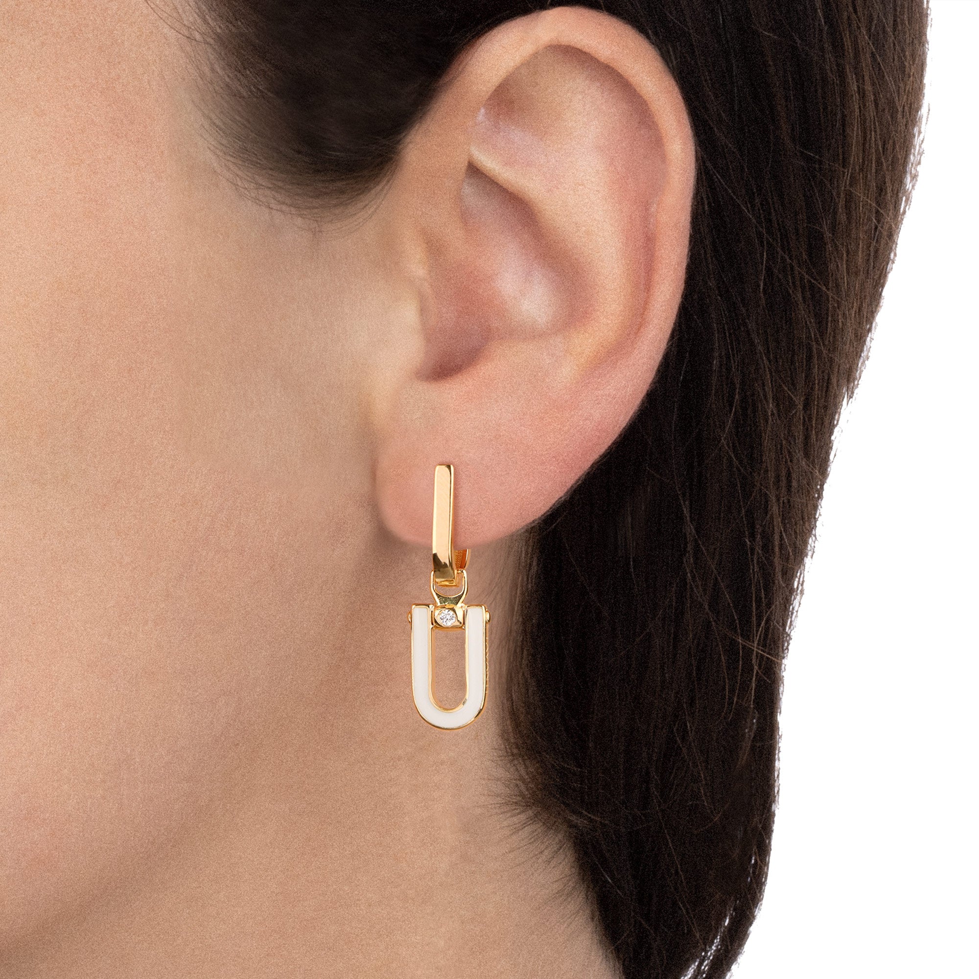 Worn Legami Earrings White Enamel