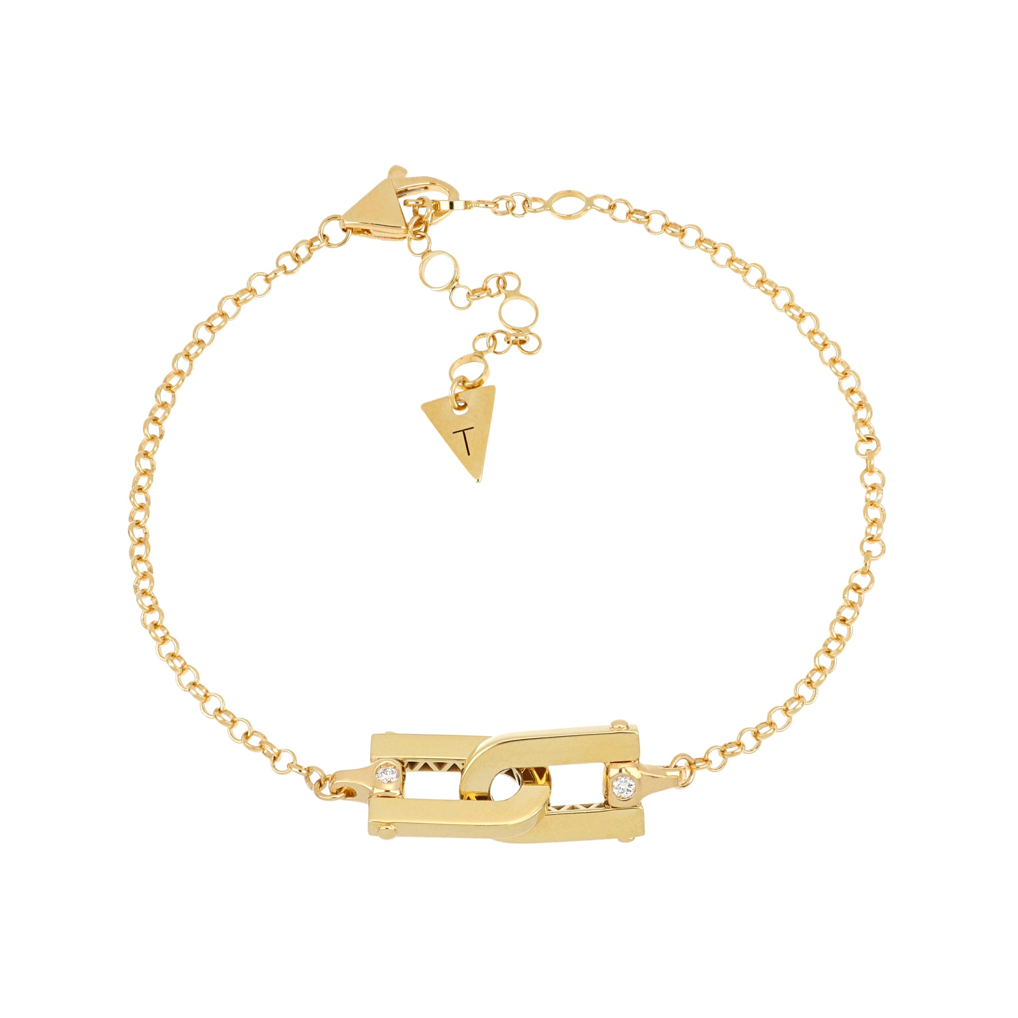 Legami Bracelet Polished Gold and Diamonds
