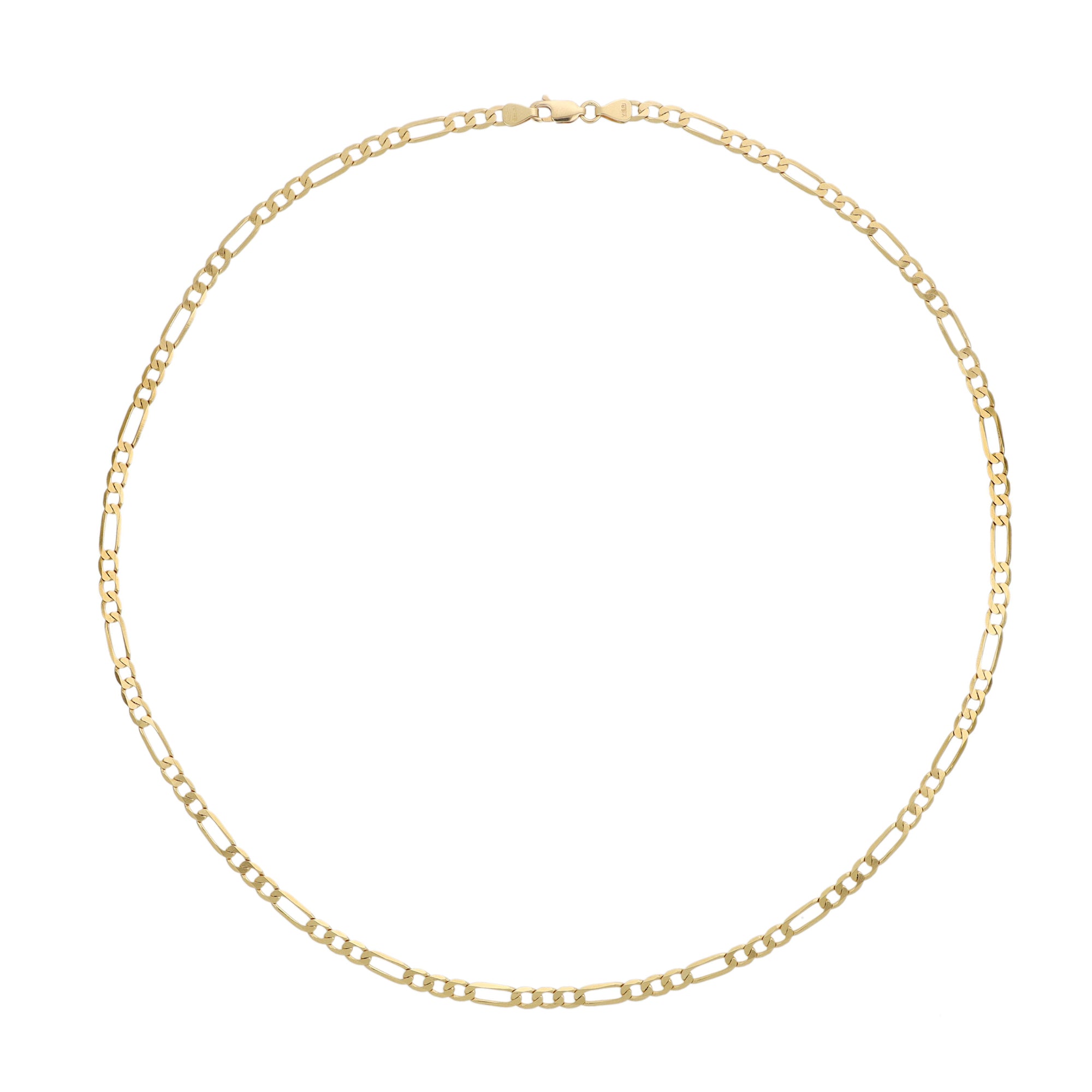 Yellow Gold Figaro Link Necklace