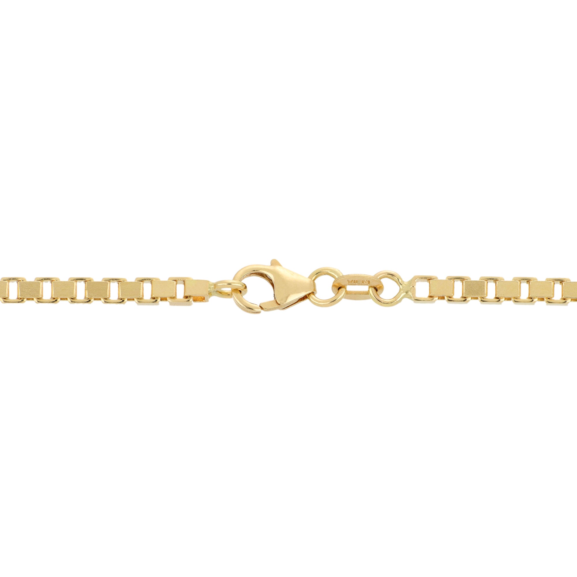Closure Yellow Gold Round Box Link Necklace