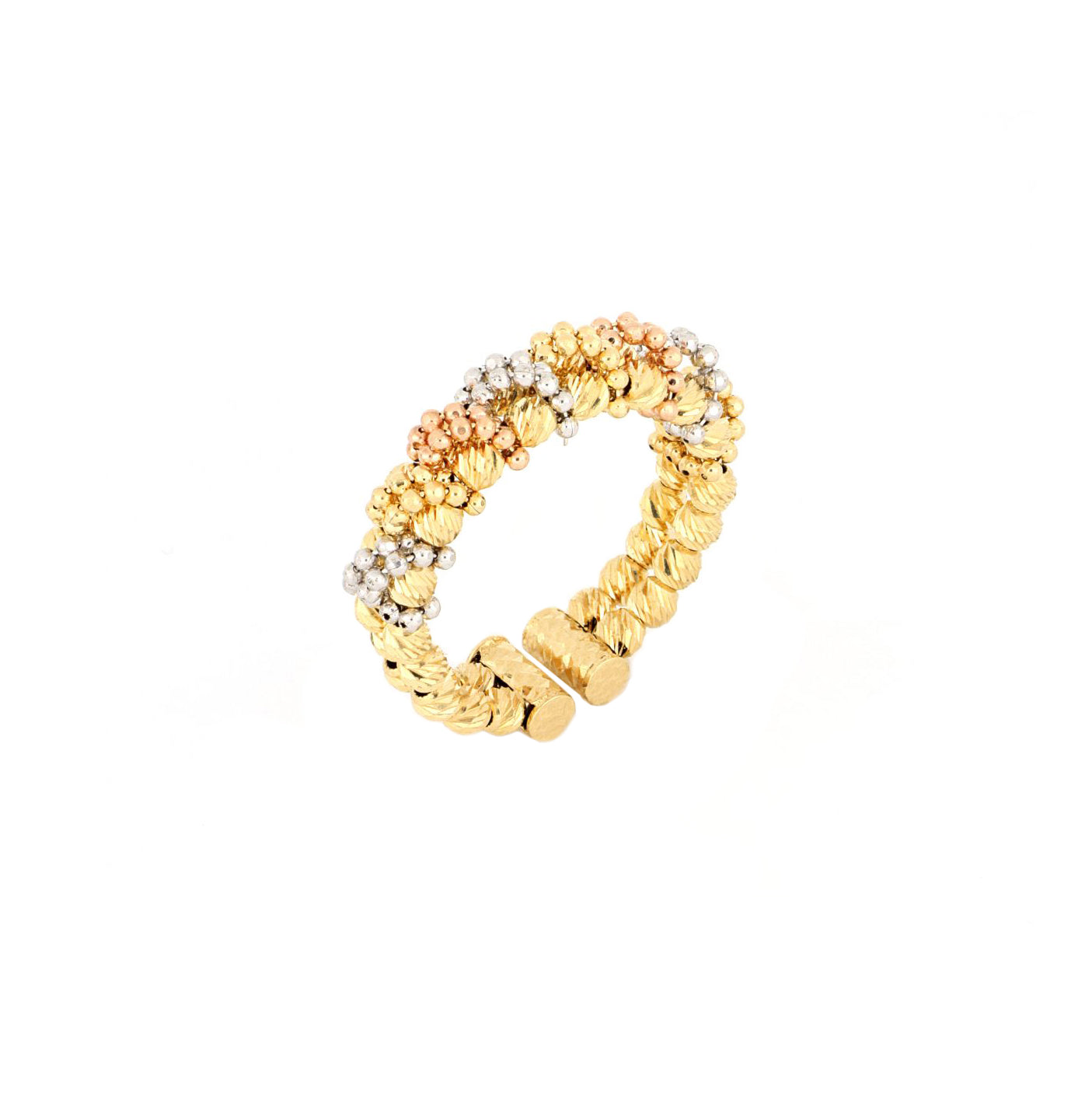 Video Diamond-Cut Tri-Colour Ring