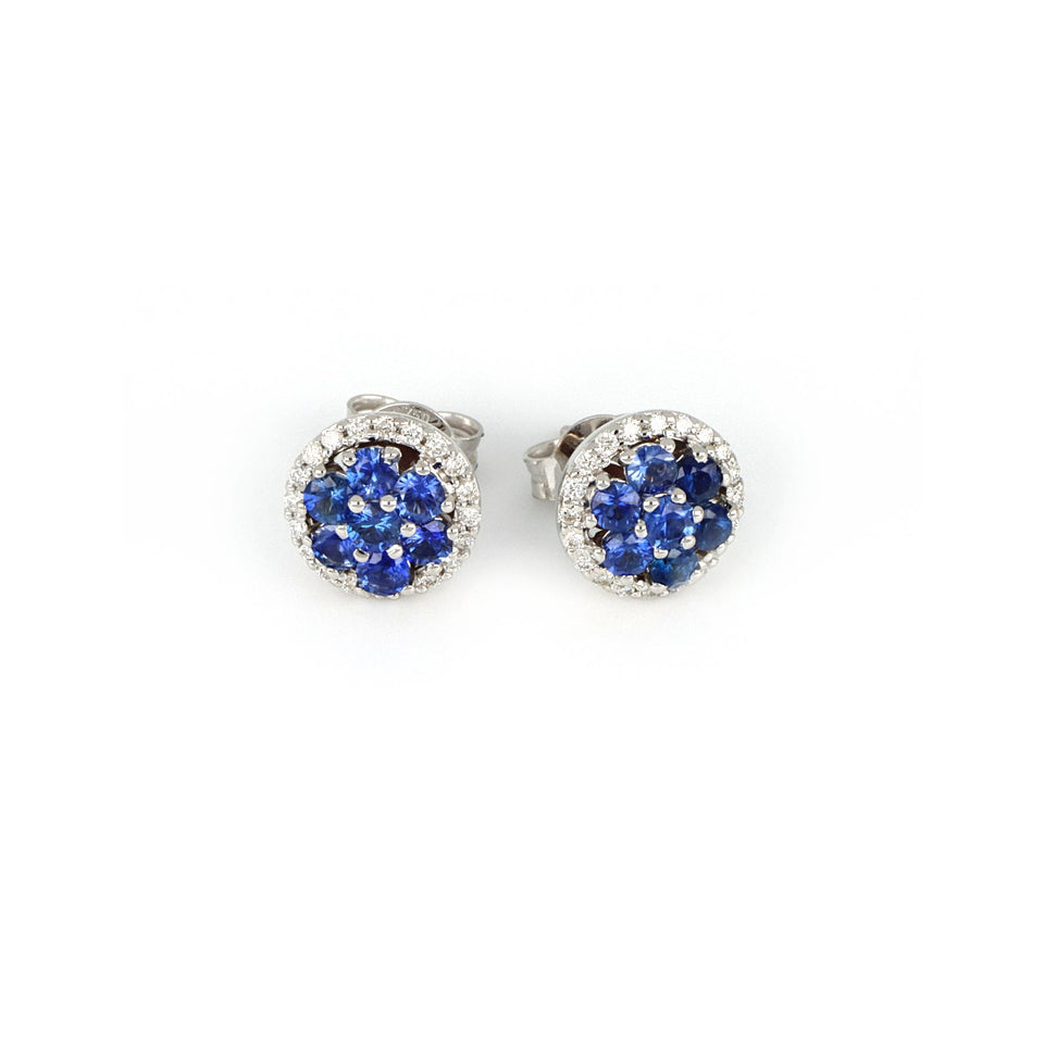 Video White Gold Earrings With Sapphires And Diamonds