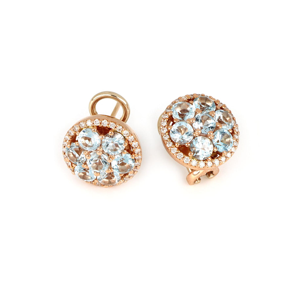 Video Rose And Yellow Gold Earrings With Topazes And Diamonds