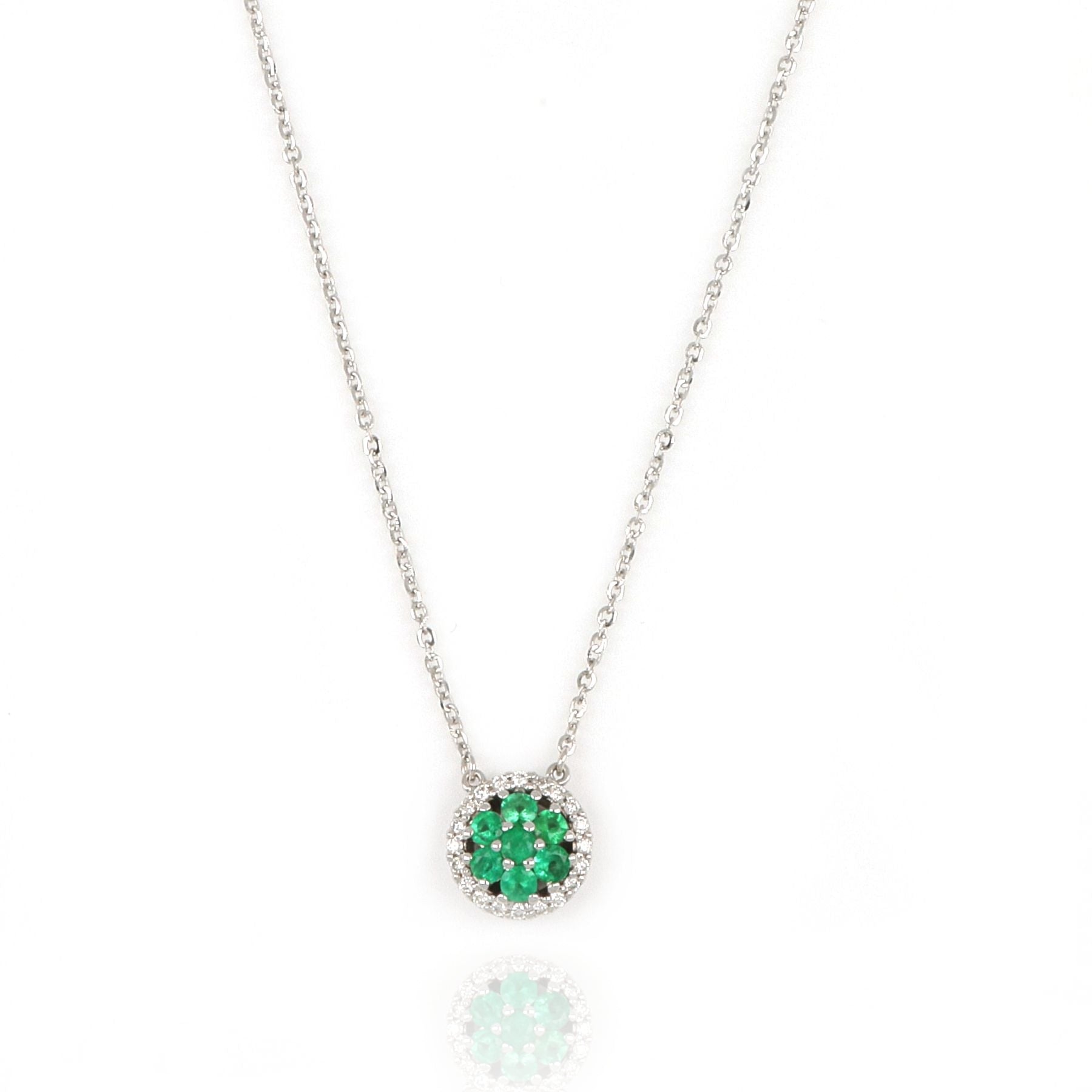 Video White Gold Necklace With Emeralds And Diamonds