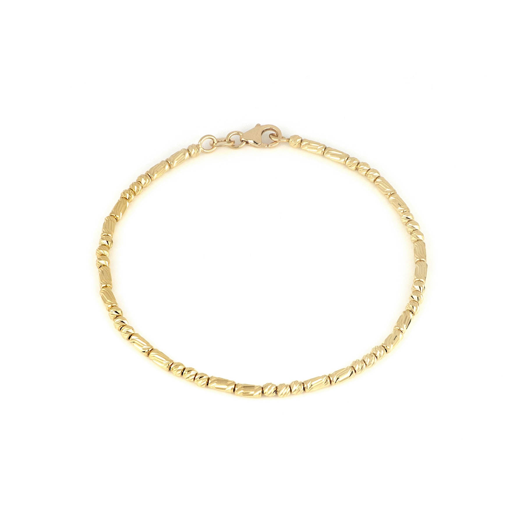 Diamond-Cut Beads And Barrels Bracelet