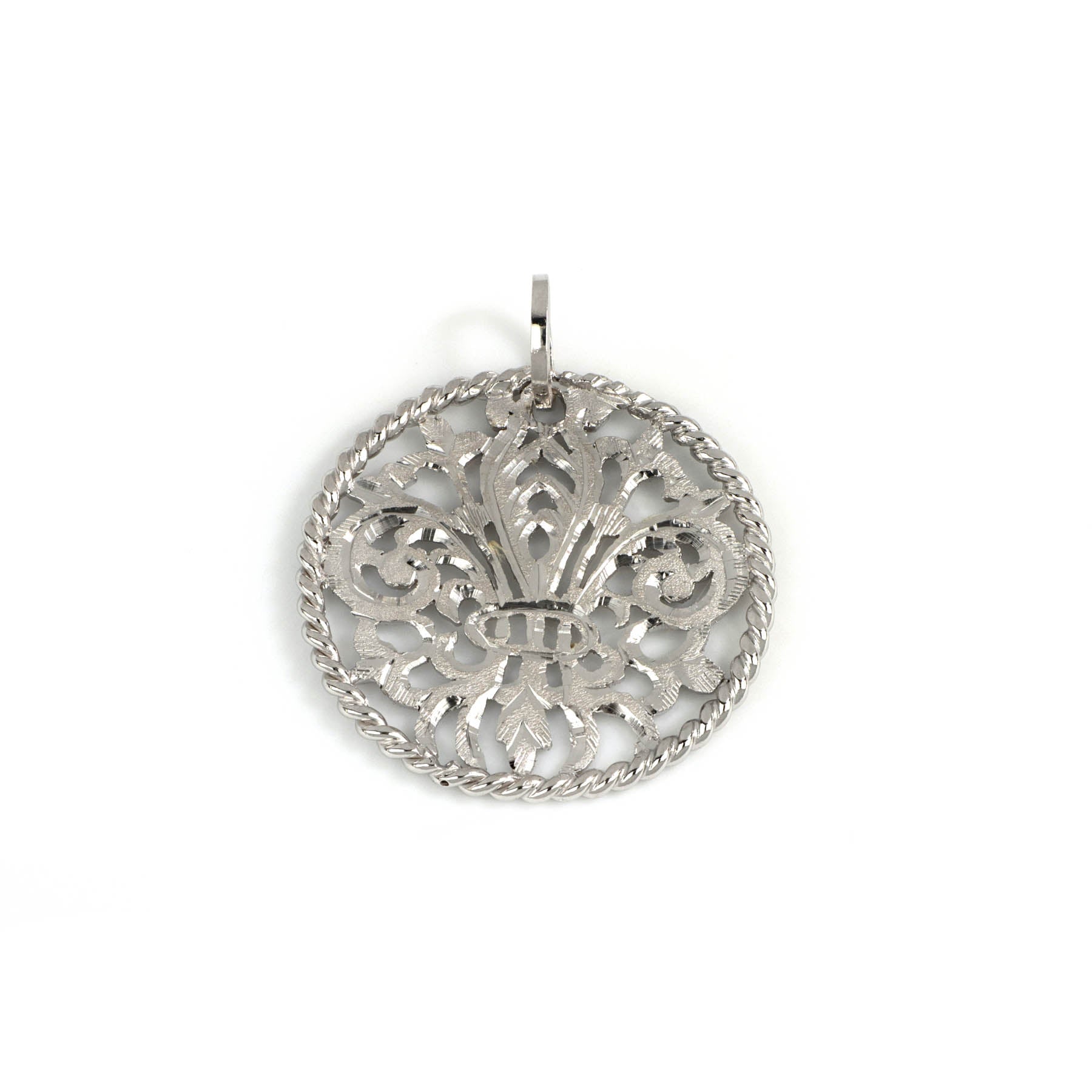 White Gold Florentine Pendant