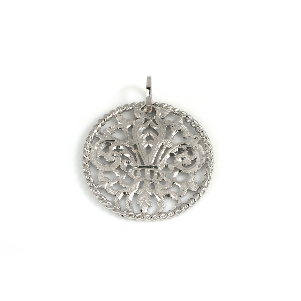 White Gold Florentine Pendant