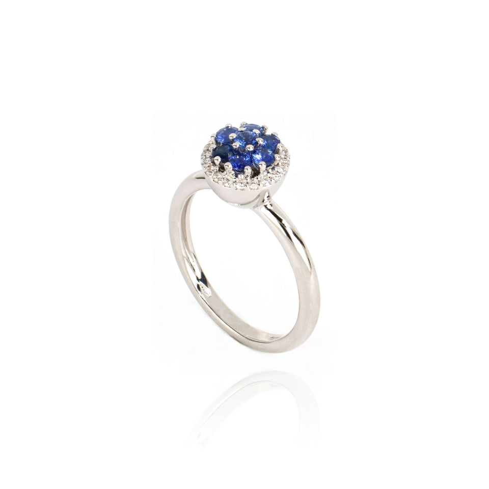 Video White Gold Ring With Sapphires And Diamonds