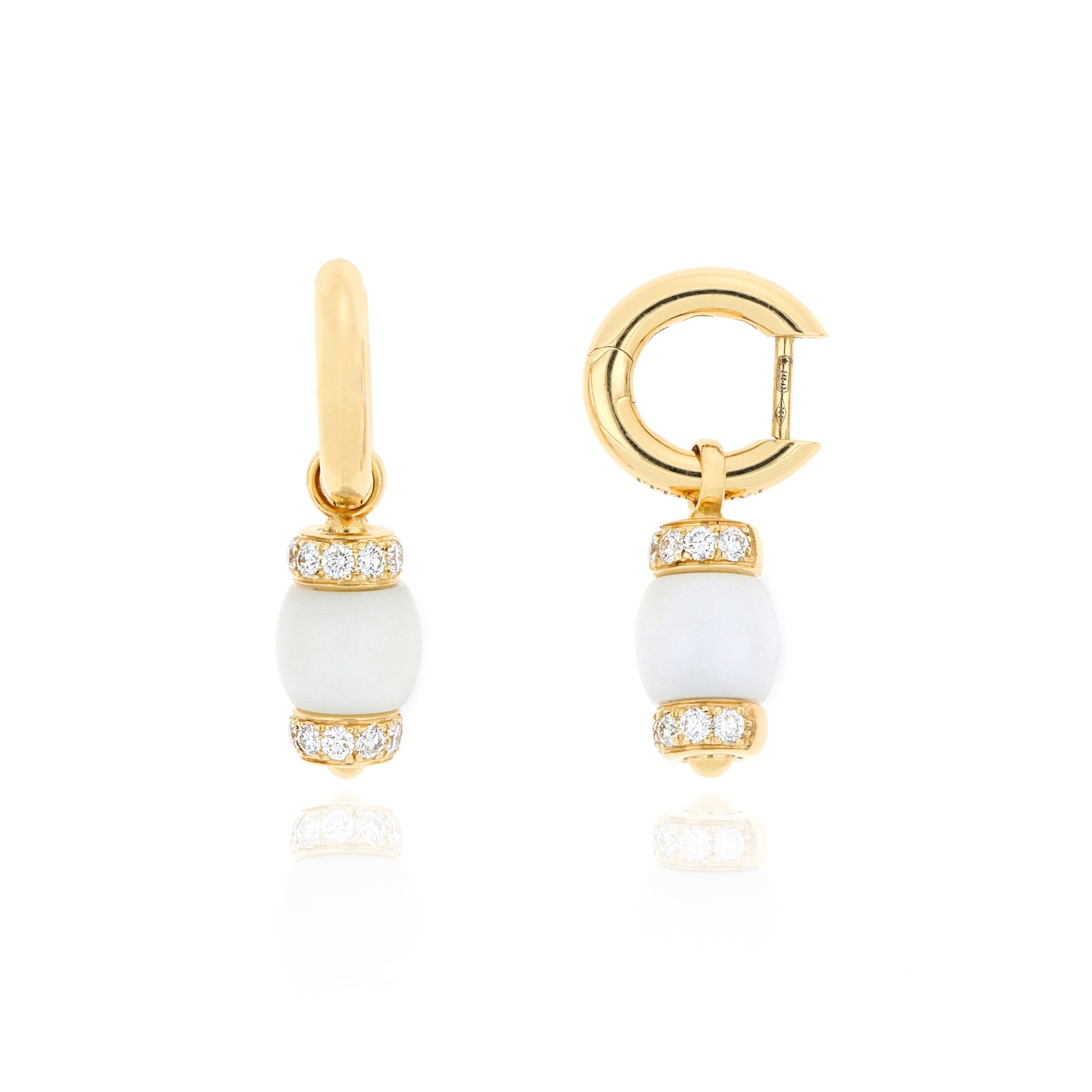 Video Le Carrousel Earrings Howlite and Diamonds