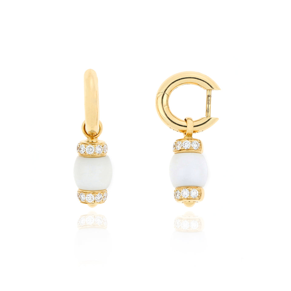Video Le Carrousel Earrings Howlite and Diamonds
