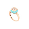 Video Bonbon Ring Square With Turquoise And Diamonds