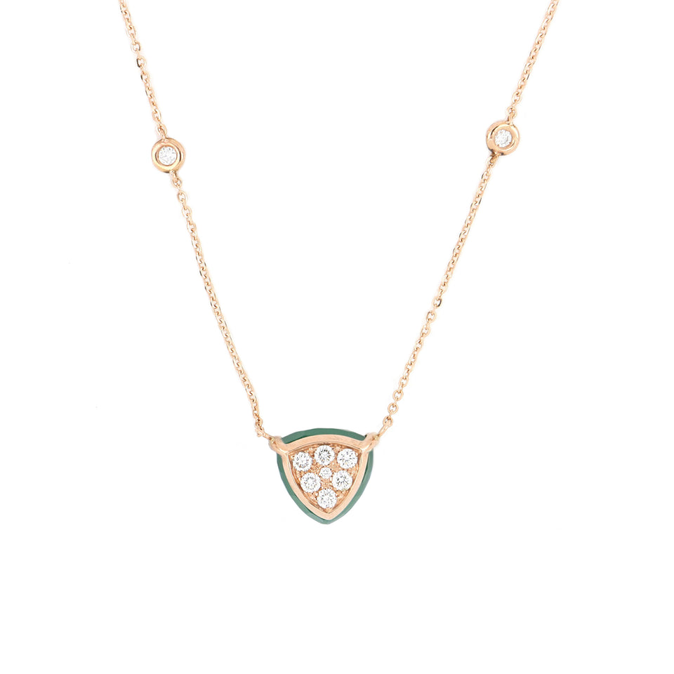 Video Bonbon Necklace Triangle Green Onyx And Diamonds