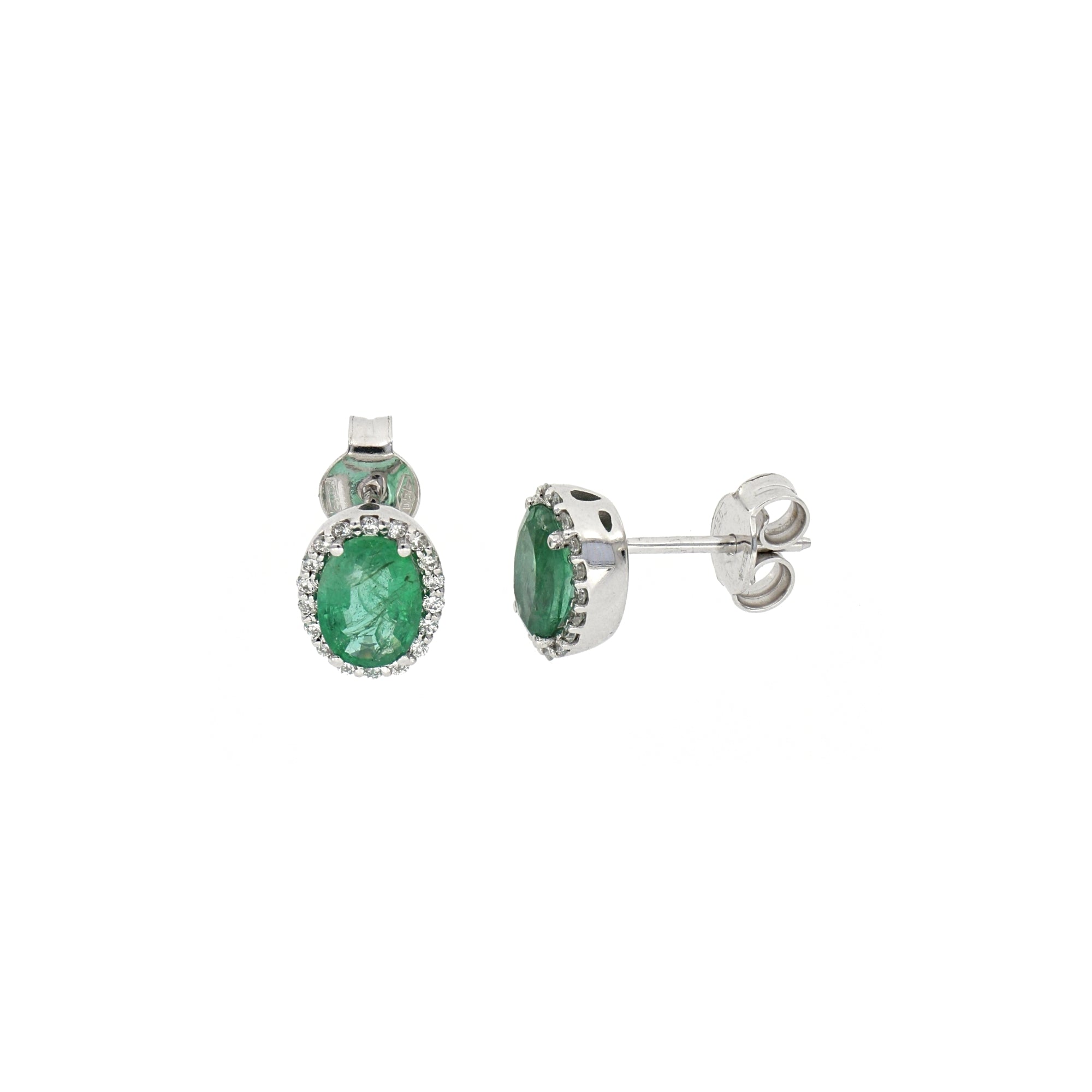 Video Earrings with Diamonds And Emeralds (0.70)