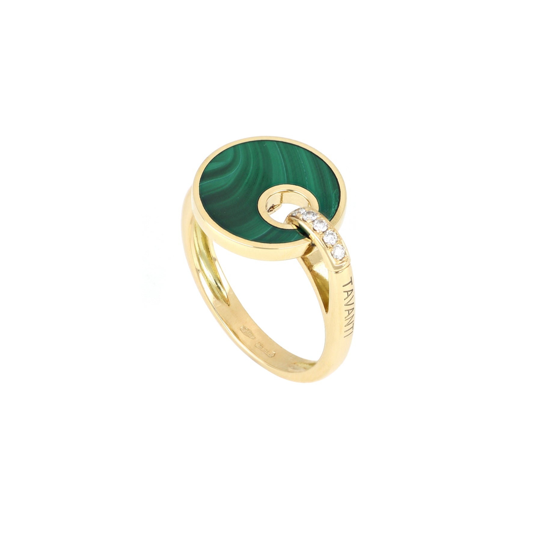 Giove Ring Malachite And Diamonds