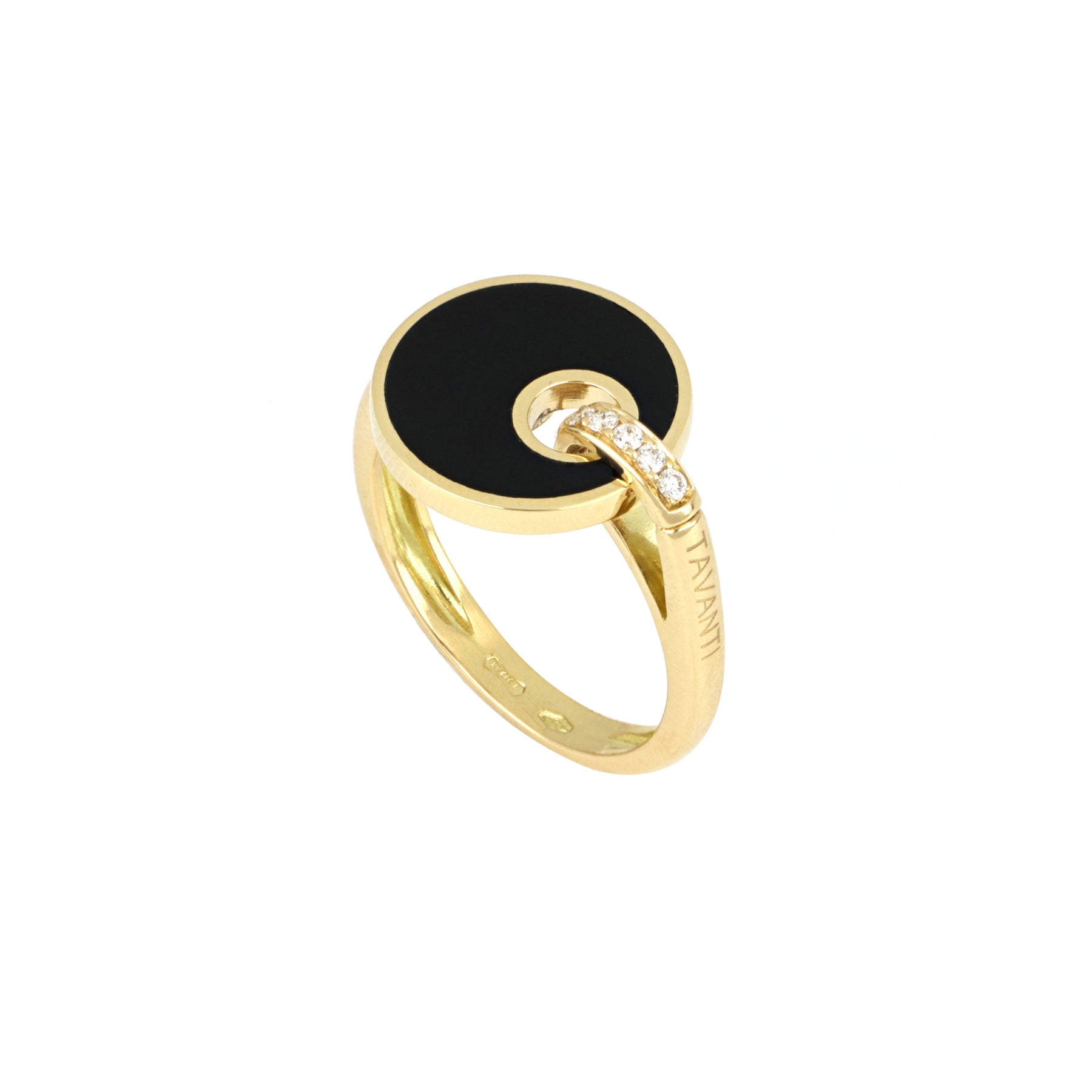 Giove Ring Onyx And Diamonds