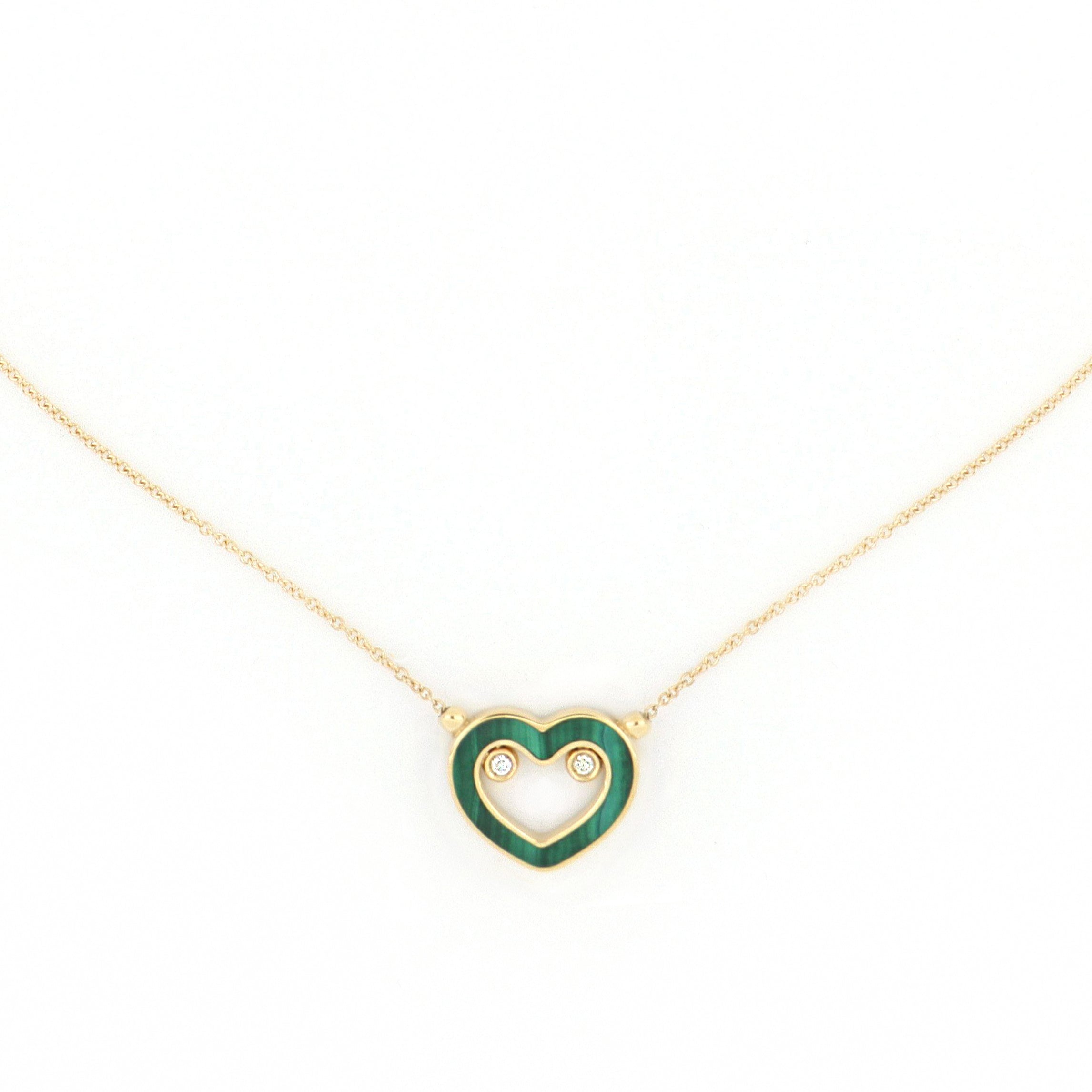 Video Armonia Necklace Malachite and Diamonds
