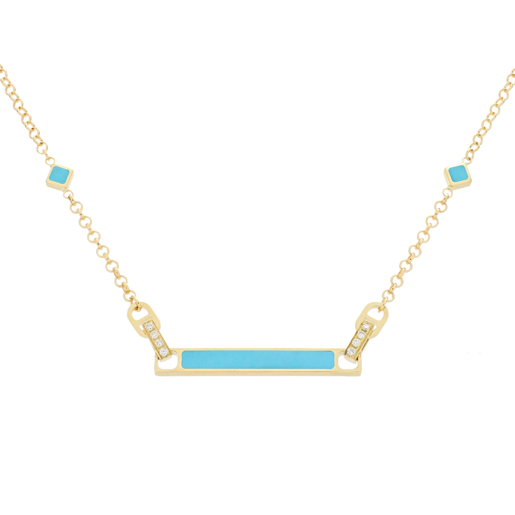 Video Unica Necklace Turquoise and Diamonds