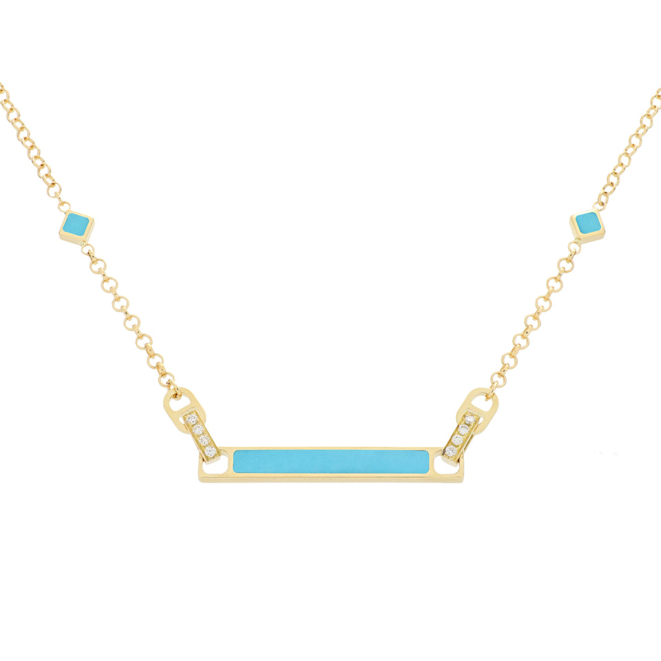 Video Unica Necklace Turquoise and Diamonds